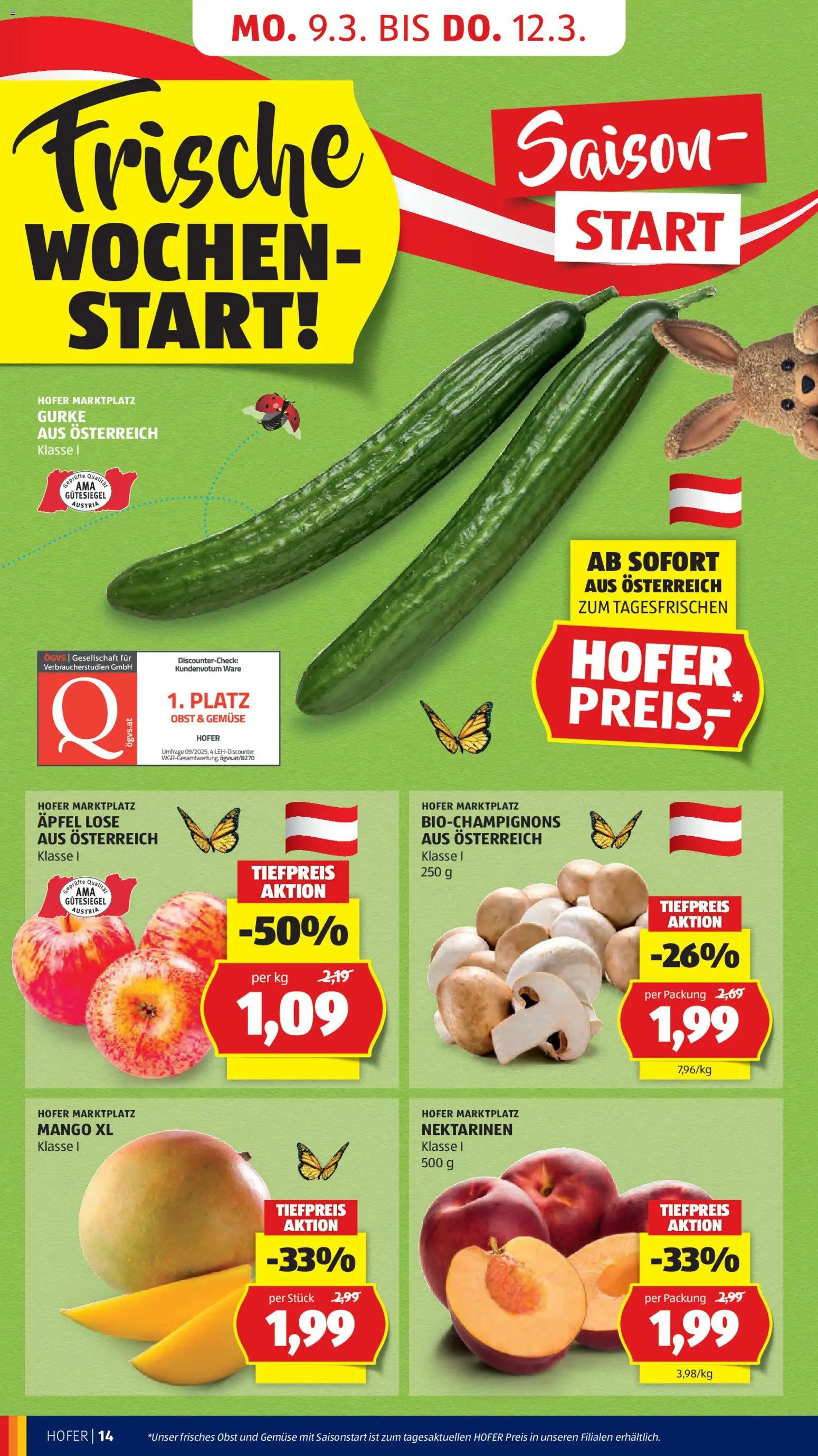 Hofer AT akciós ujság - amely érvényes a következő dátumtól: 06.03.2026 | Oldal: 18 | Termékek: Mangó