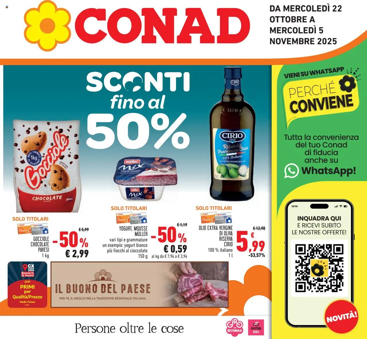 Volantino Conad del 22.10.2025 | Pagina: 1 | Prodotti: Yogurt, Cioccolato, Olio, Olive