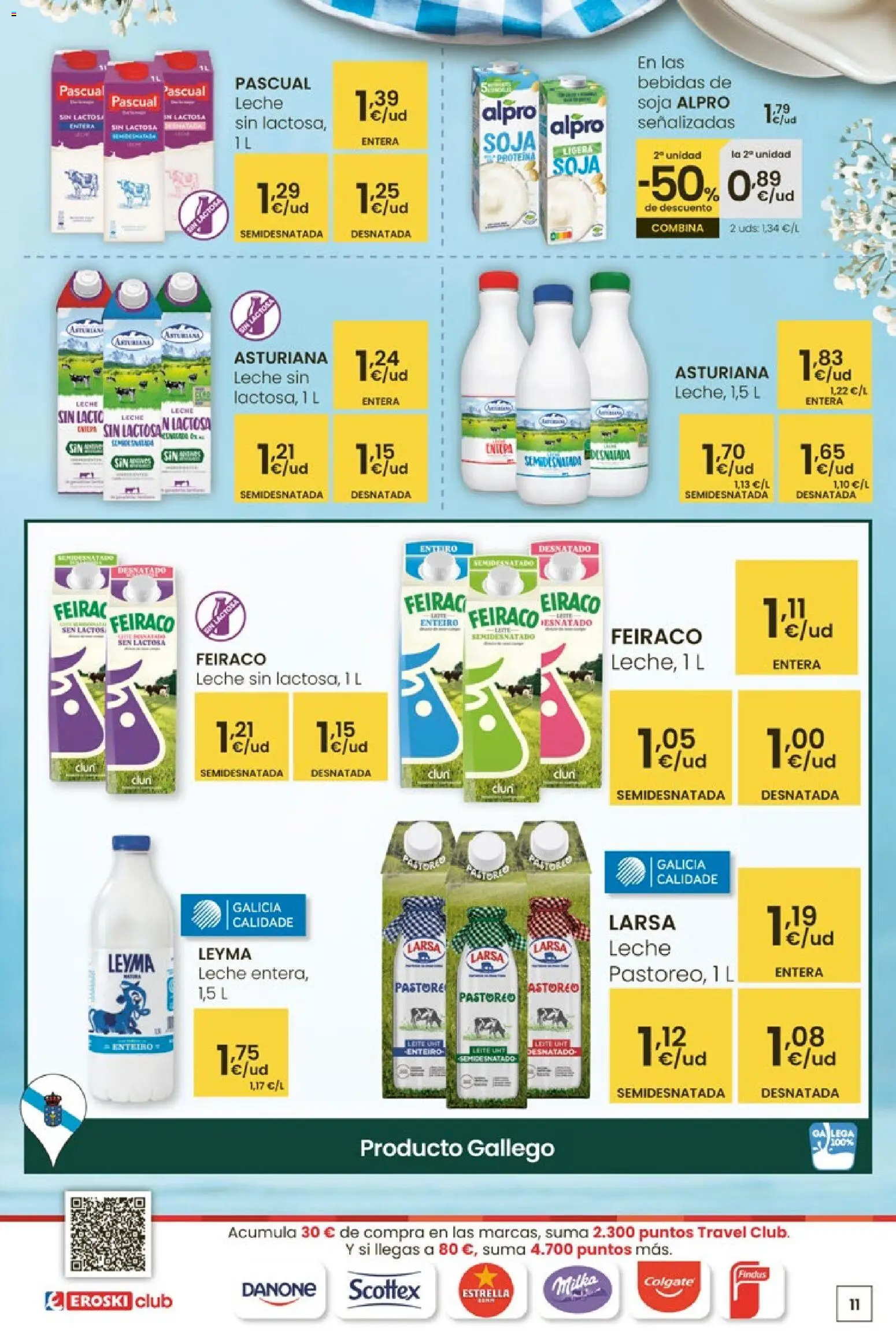 Eroski Quieres ahorrar conmigo │ válido desde el 16.04.2026 | Página: 11 | Productos: Leche entera, Leche