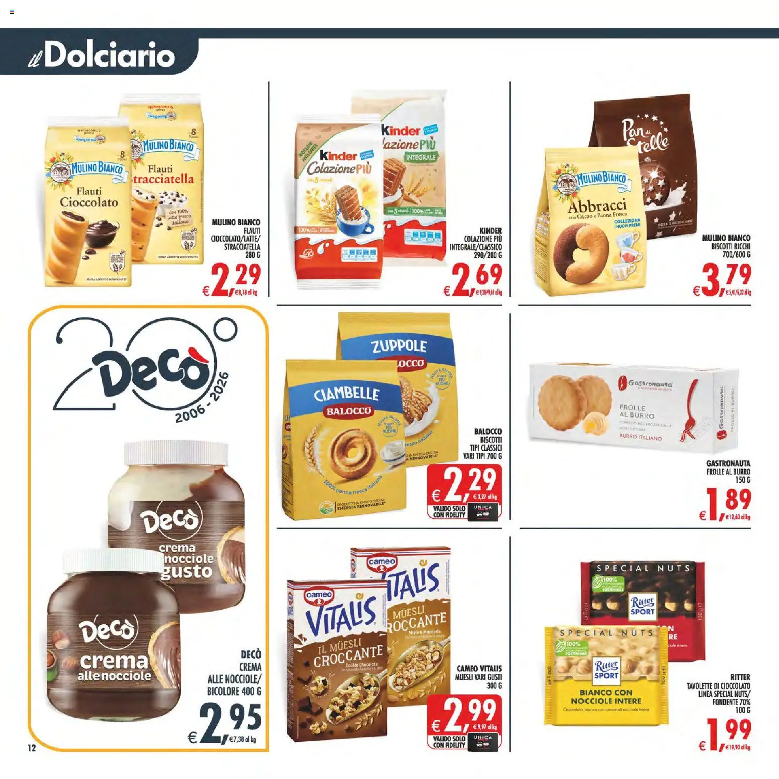 Volantino Decò del 07.04.2026 | Pagina: 12 | Prodotti: Muesli, Crema, Biscotti, Mandorle