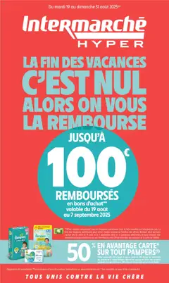 Intermarché - Prévisualisation de Intermarché - Jusqu’à 100€ remboursés en bons d’achats valide à partir de 19.08.2025