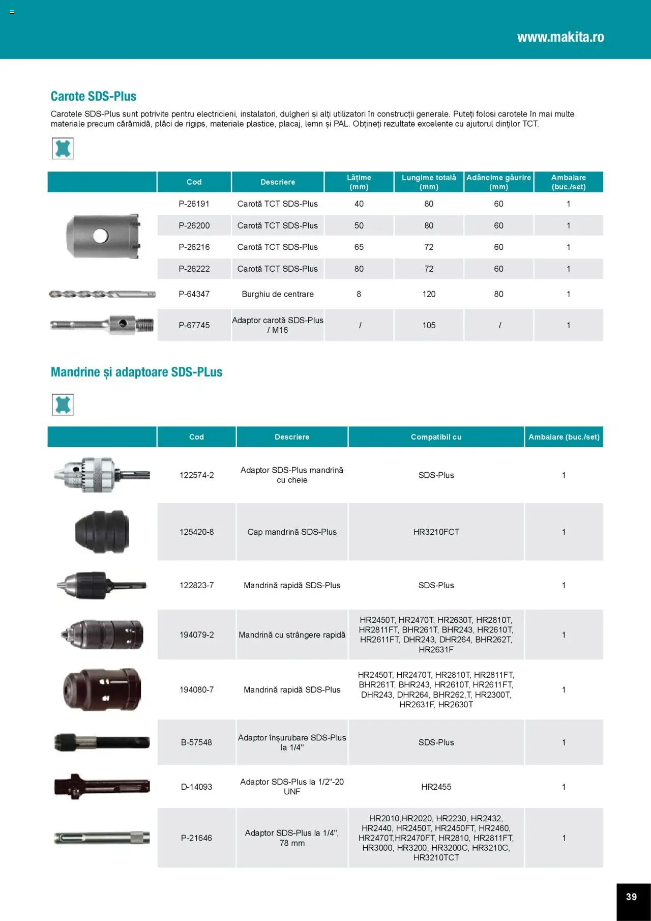 Noul catalog Makita – valabil de la 01.04.2025 | Pagină: 39 | Produse: Adaptor