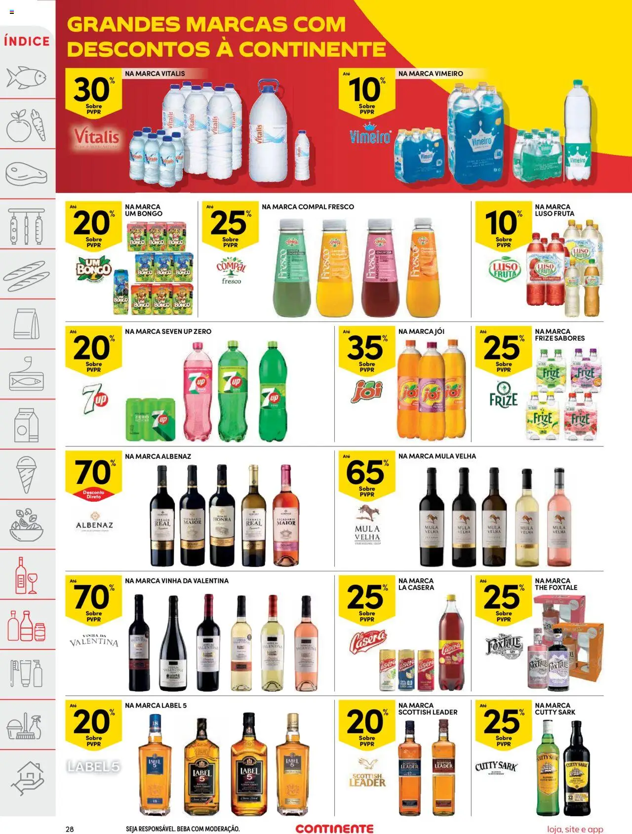 Continente folheto │ válido de 30.09.2025 | Página: 28 | Produtos: Agua, Sumo, Vinho, Bebida