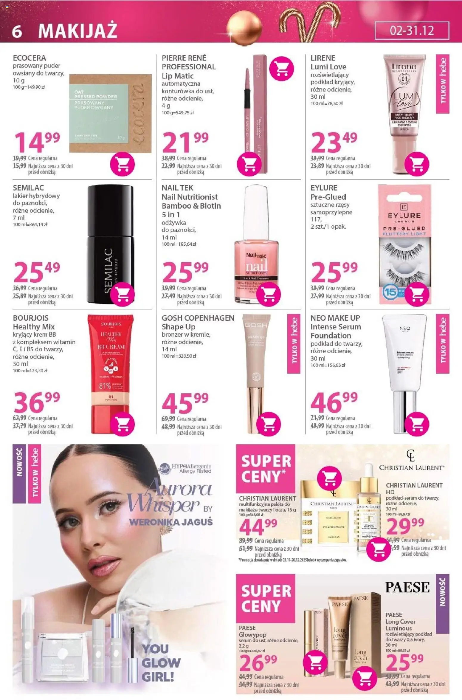 Hebe Gazetka od 02.12.2025 | Strona: 6 | Produkty: Lakier hybrydowy, Bronzer, Odżywka, Konturówka