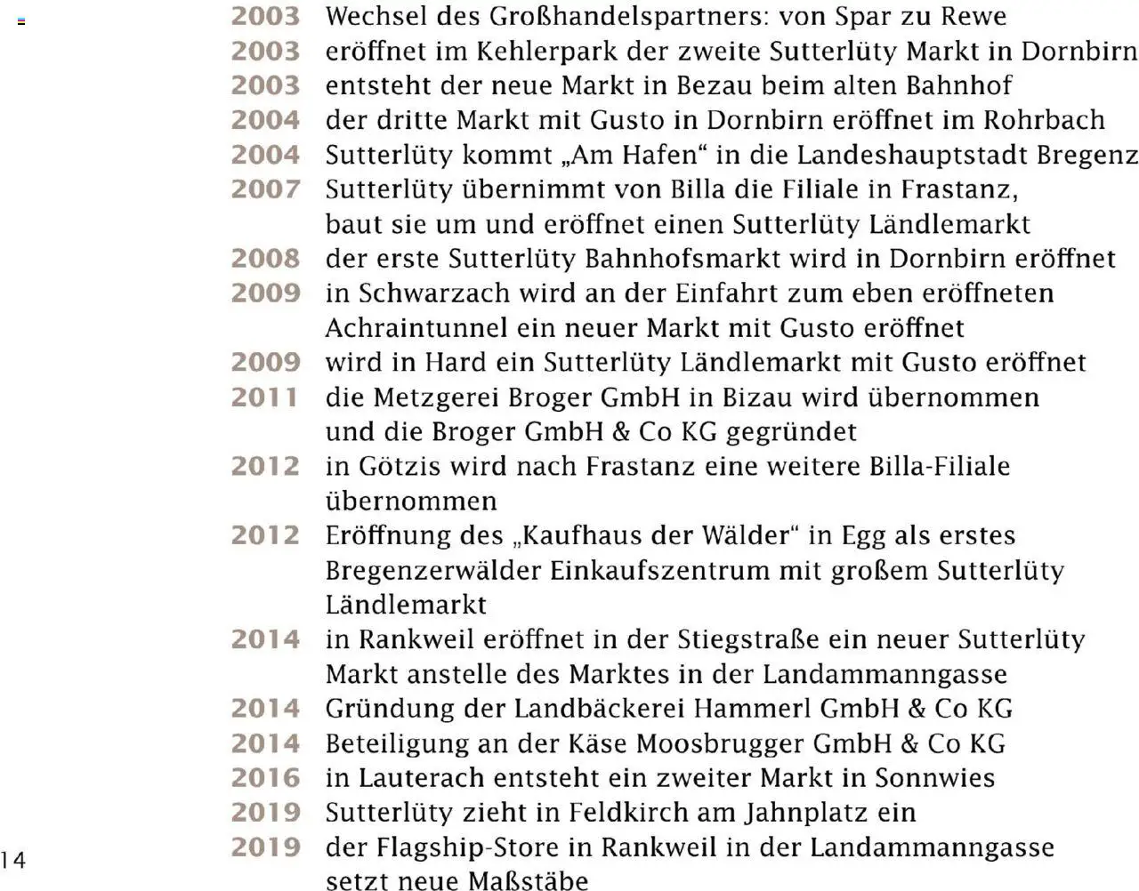 Sutterlüty Unsere Chronik gültig ab 01.08.2025 | Seite: 14 | Produkte: Käse