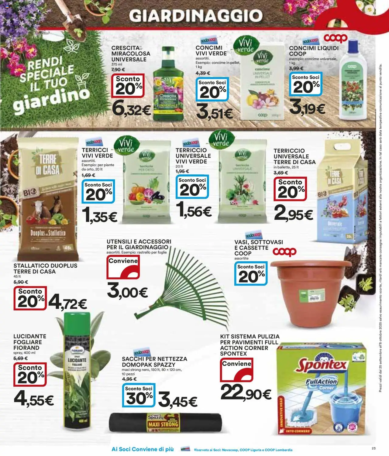 Volantino Ipercoop del 25.09.2025 | Pagina: 23 | Prodotti: Concime, Pellet, Data, Rastrello