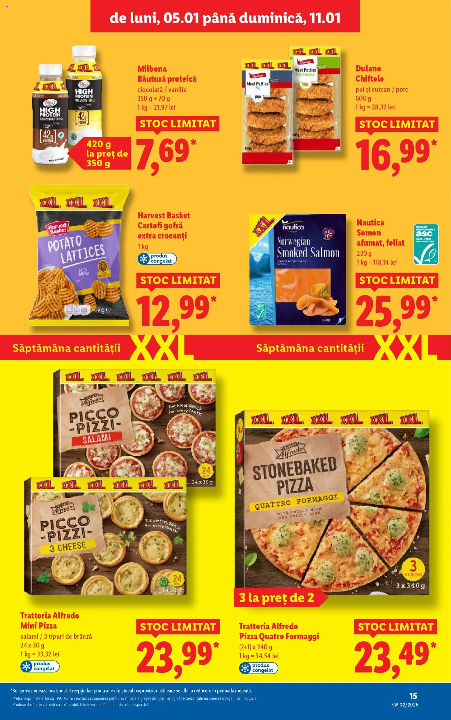 Noul catalog Lidl – valabil de la 05.01.2026 | Pagină: 15 | Produse: Hacıyatmaz Kedi Oyuncağı, Brânză, Ciocolată, Cartofi
