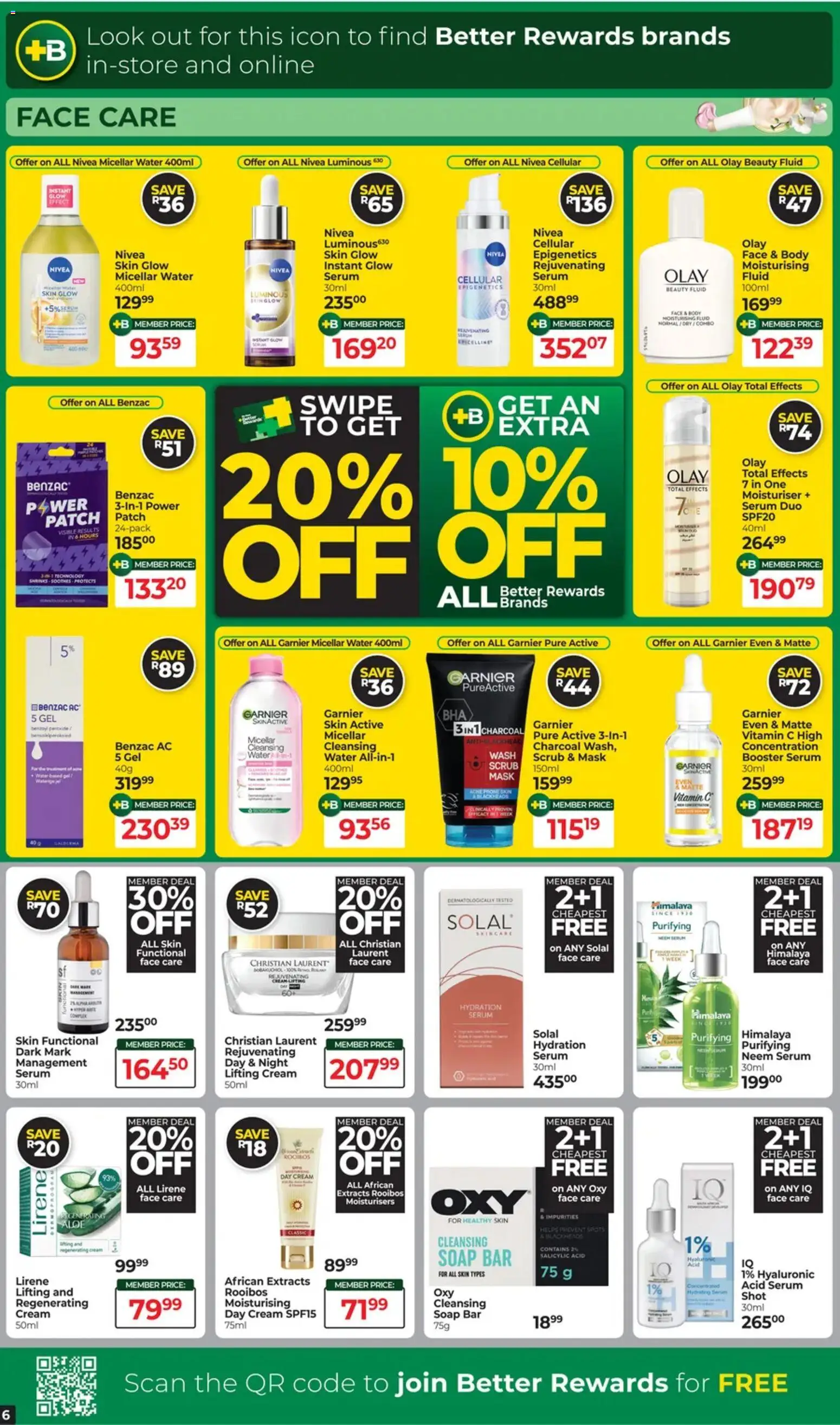 New Dis-Chem catalogue – valid from 18.11.2025 | Page: 6 | Products: Serum, Water, Scrub, Day cream