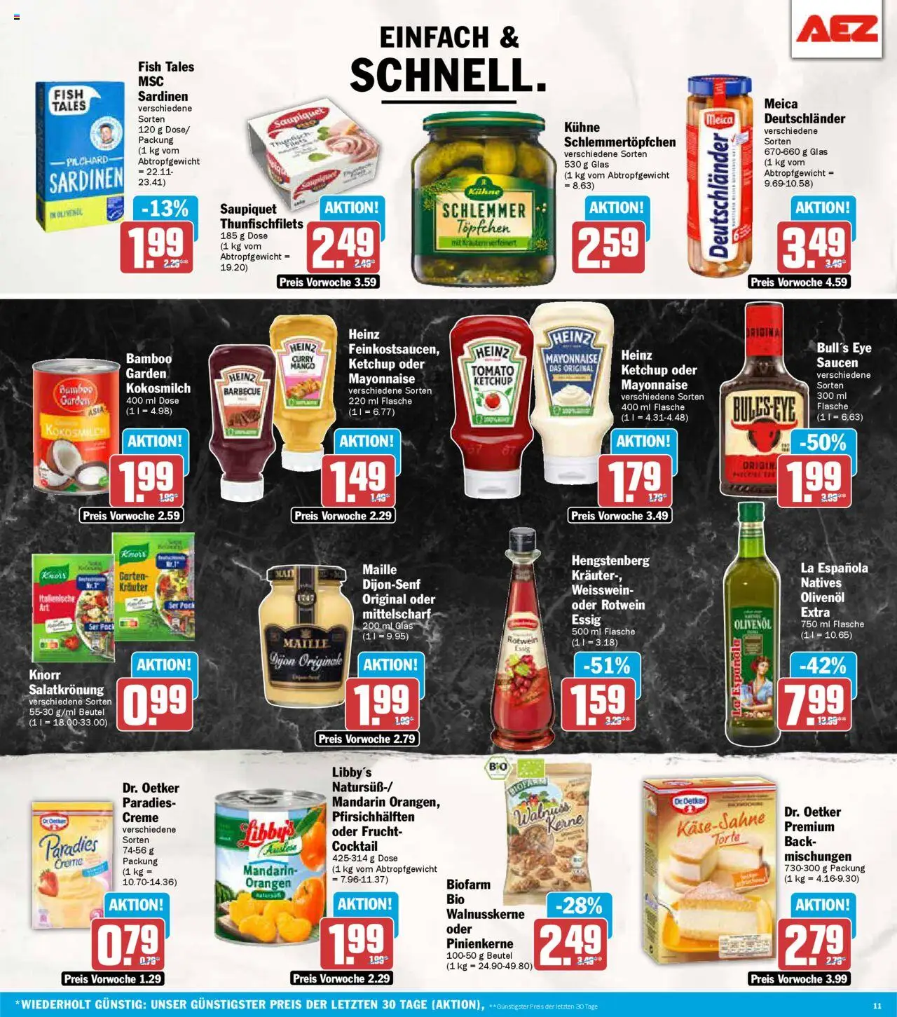 AEZ Prospekt 	 – gültig ab 29.09.2025 | Seite: 11 | Produkte: Weißwein, Olivenol, Creme, Mayonnaise