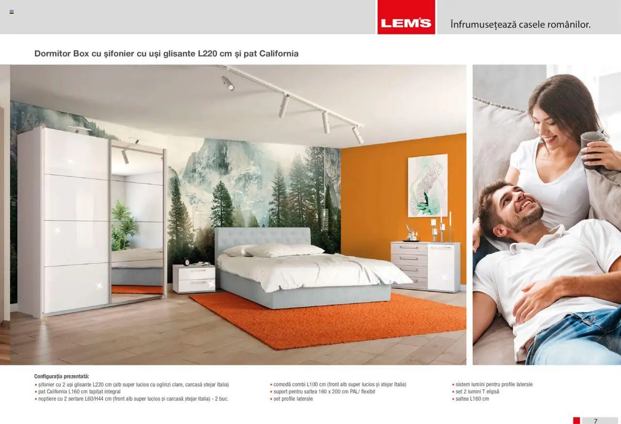 Noul catalog Lem’s – valabil de la 17.11.2023 | Pagină: 7 | Produse: Carcasă, Pat, Șifonier, Comodă