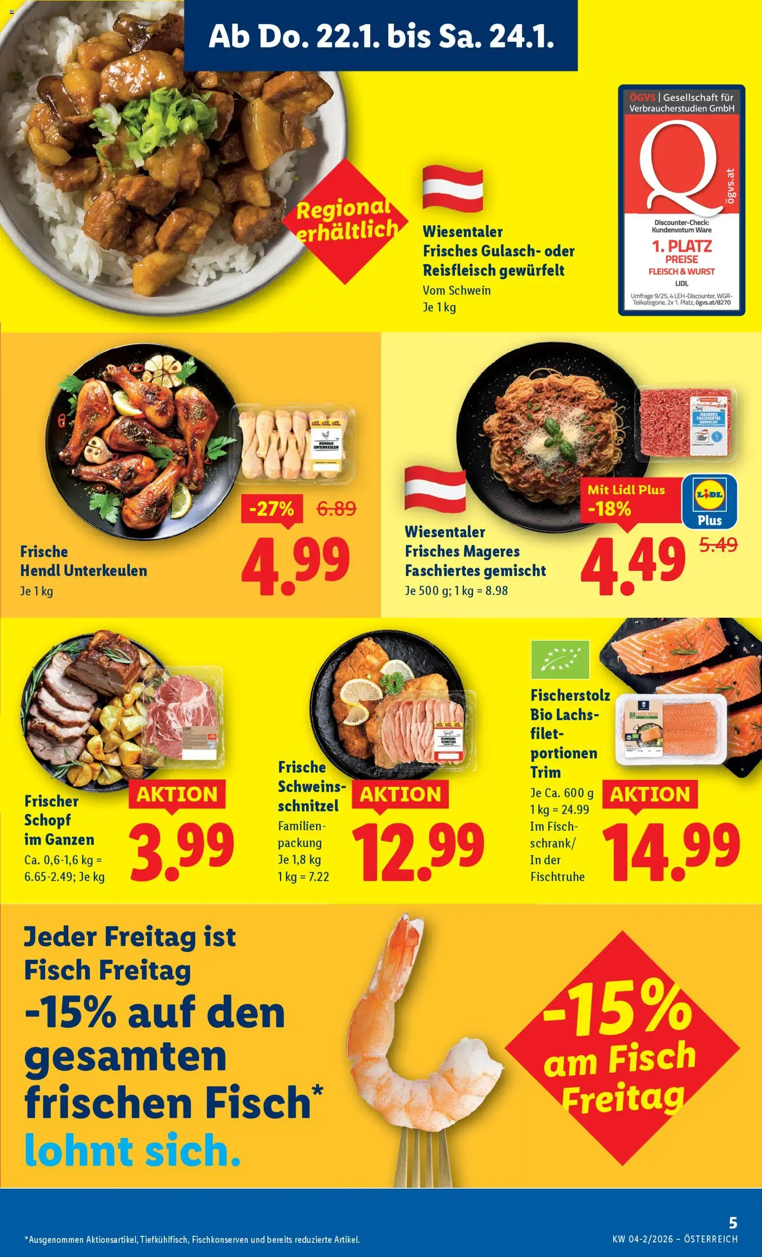 Lidl Flugblatt gültig ab 22.01.2026 | Seite: 9 | Produkte: Wurst, Fisch