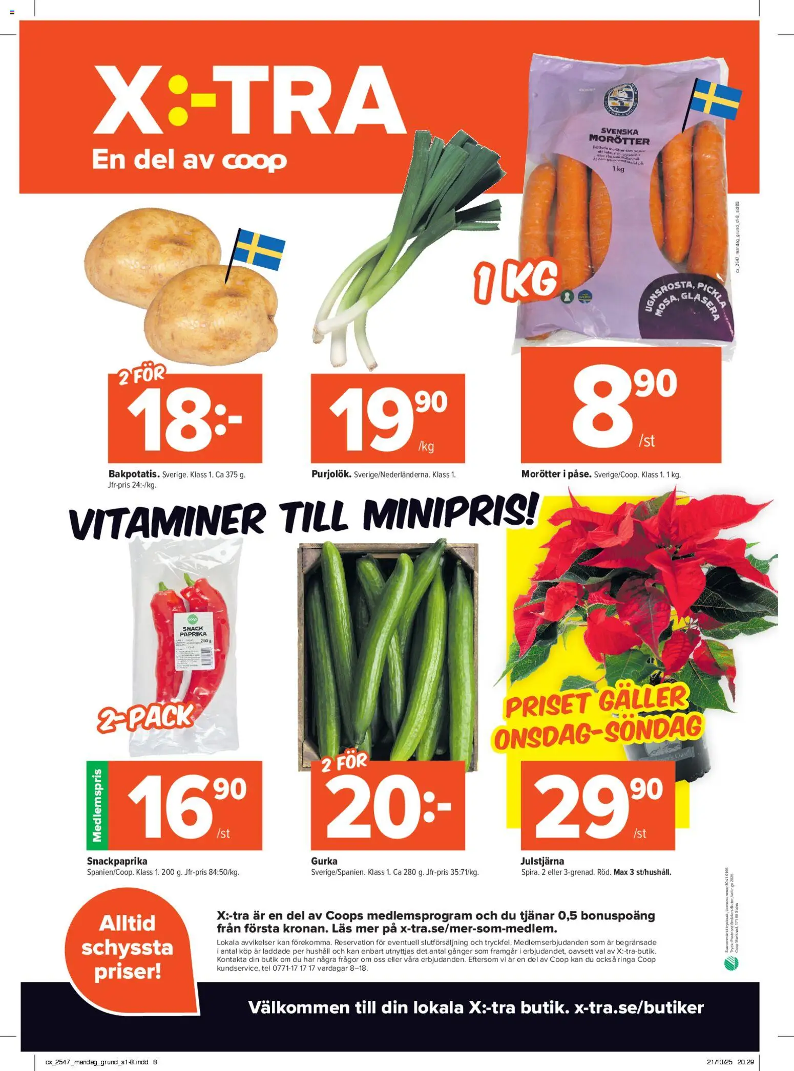 Coop X:-TRA reklamblad aktuell från 17.11.2025 | Sida: 8 | Produkter: Galler, Gurka