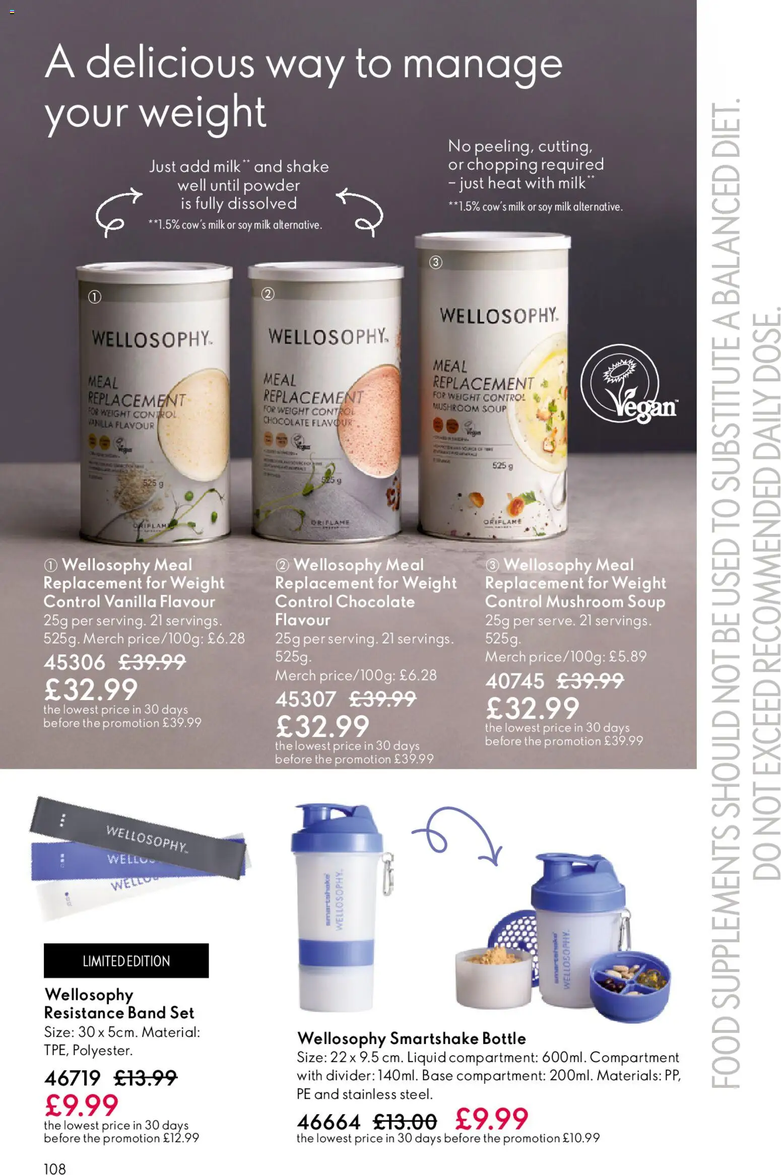 {H1} | Page: 108 | Products: Milk, Chocolate, Weight, Vanilla