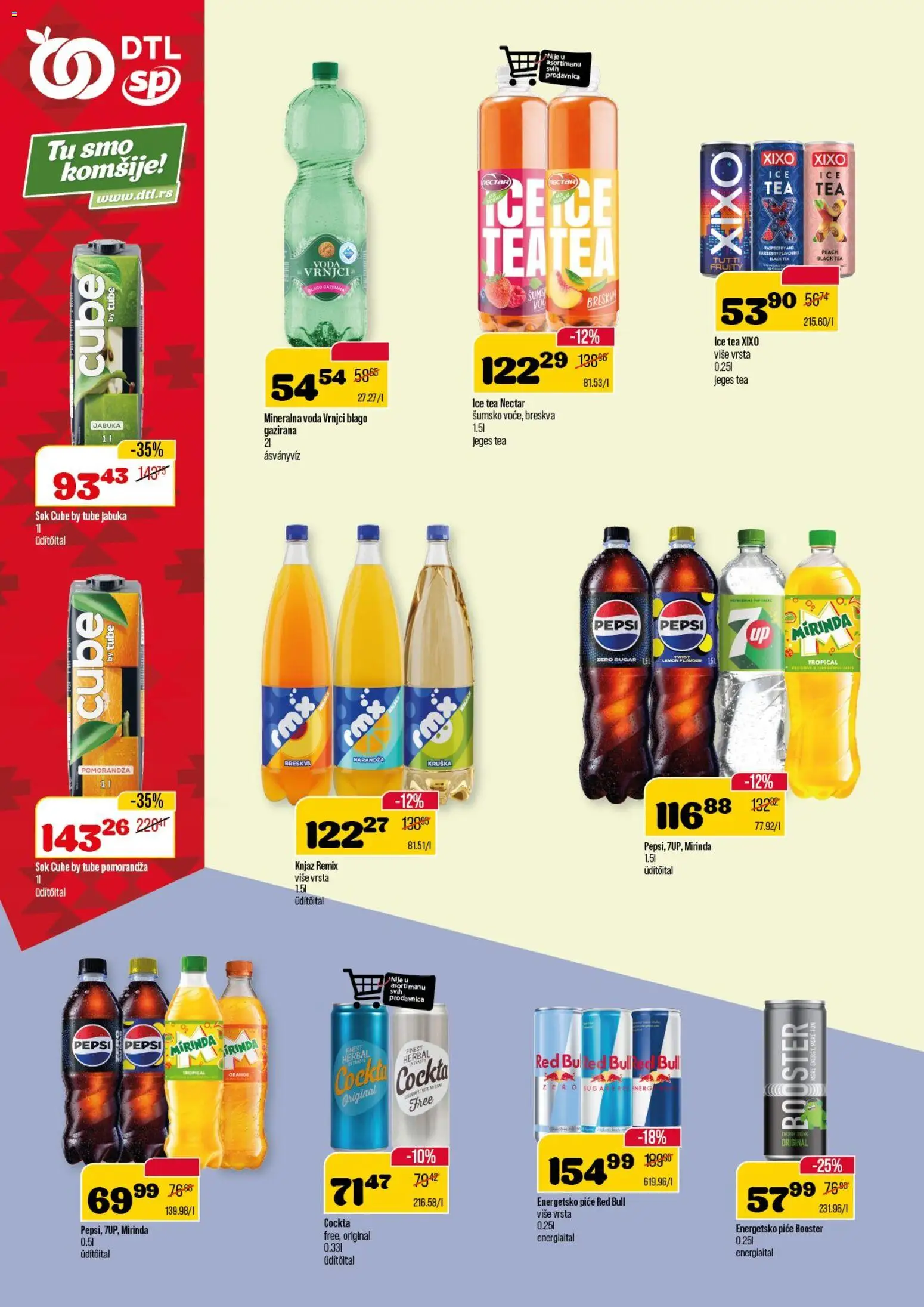 Senta Promet katalog - važi od 05.11.2025 | Strana: 14 | Proizvode: Pomorandza, Mineralna voda, Sok, Red Bull