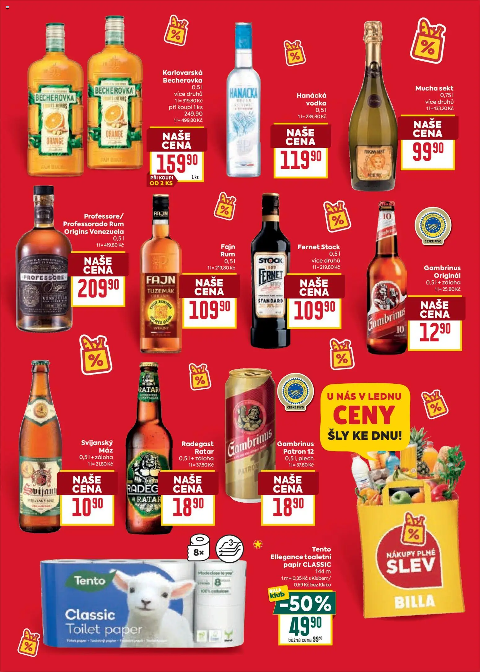 Billa Velký leták od 14.01.2026 | Strana: 3 | Produkty: Mucha sekt, Fernet, Radegast, Tuzemák