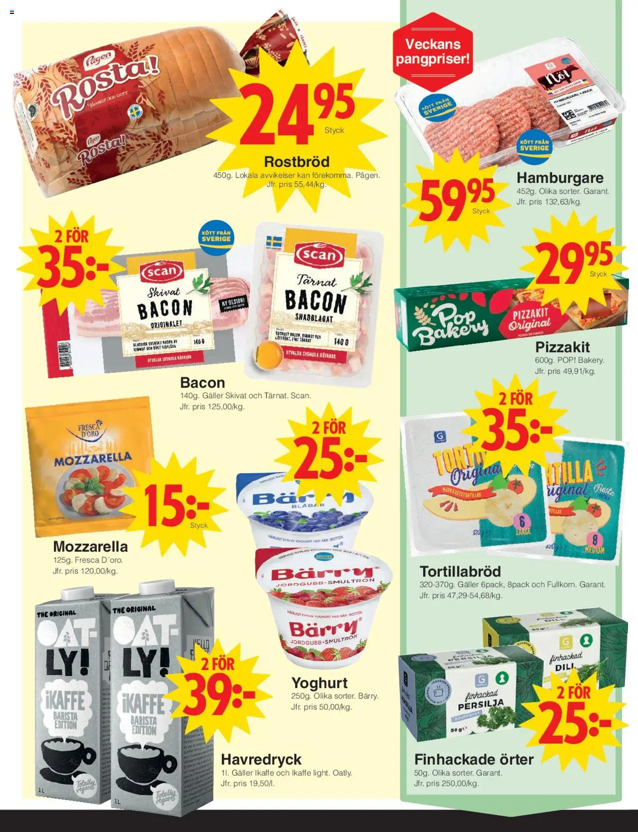 Matöppet reklamblad aktuell från 04.08.2025 | Sida: 2 | Produkter: Bacon, Hamburgare, Galler, Blåbär