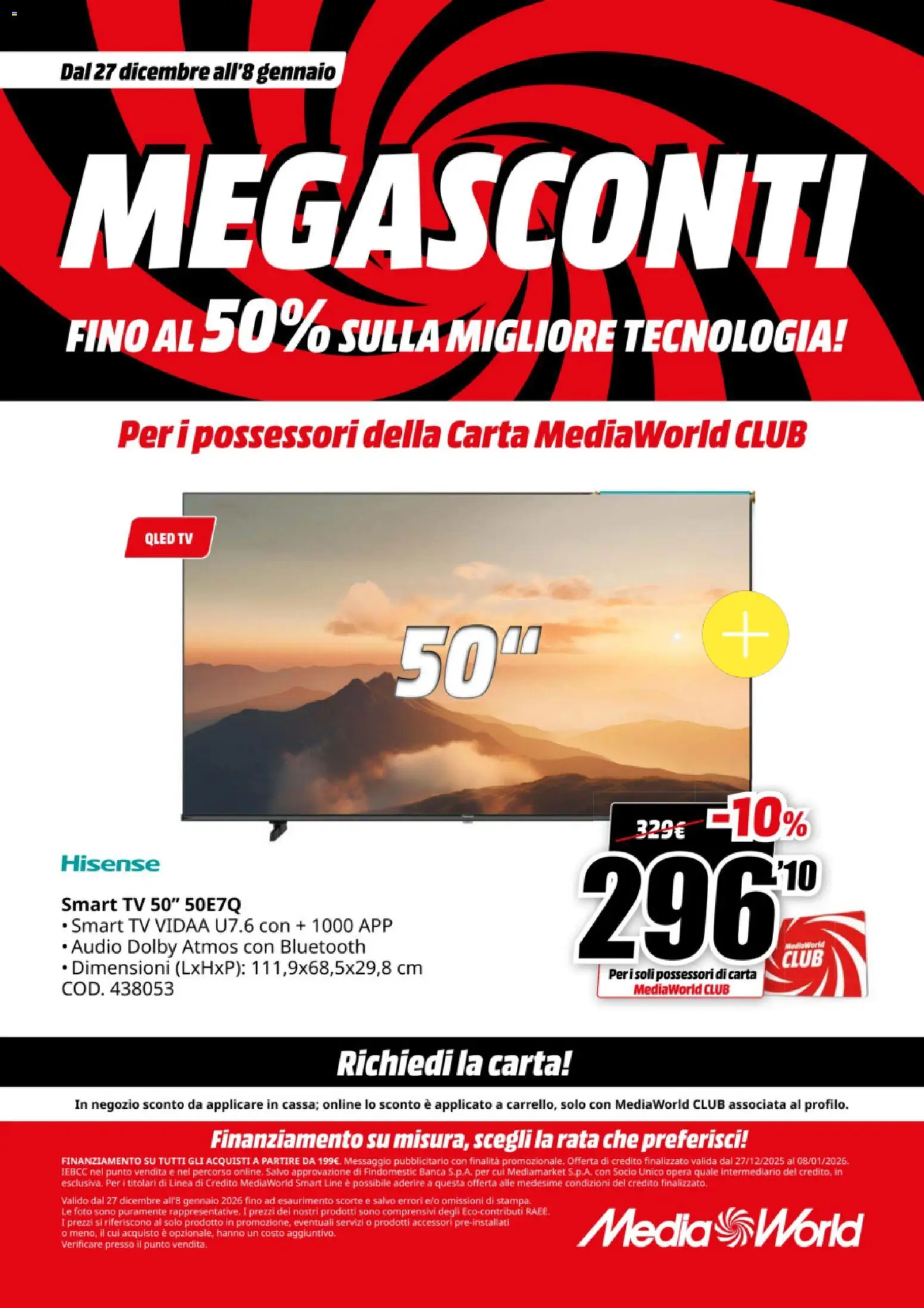 Volantino Media World del 27.12.2025 | Pagina: 38 | Prodotti: smart TV, TV, Audio