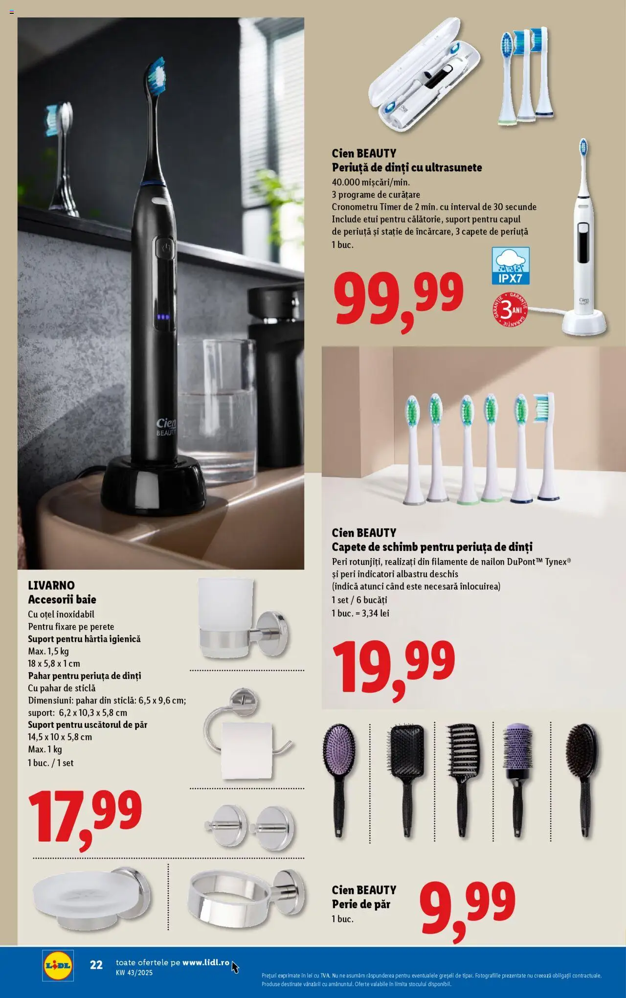 Noul catalog Lidl – valabil de la 20.10.2025 | Pagină: 10 | Produse: Perie de păr, Perie, Periuță de dinți
