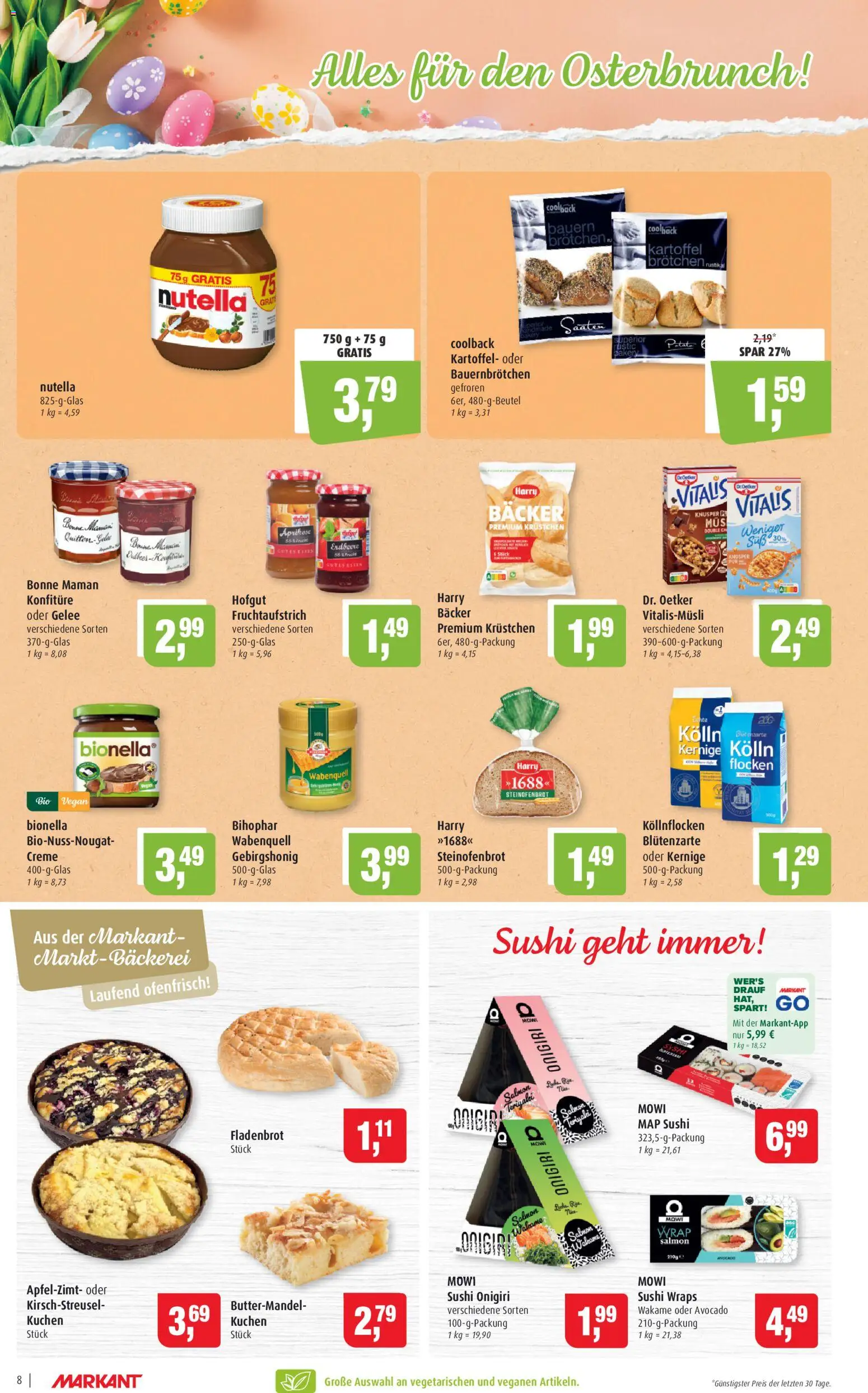 Markant Prospekt 	 – gültig ab 30.03.2026 | Seite: 8 | Produkte: Creme, Nutella, Avocado, Bonne maman