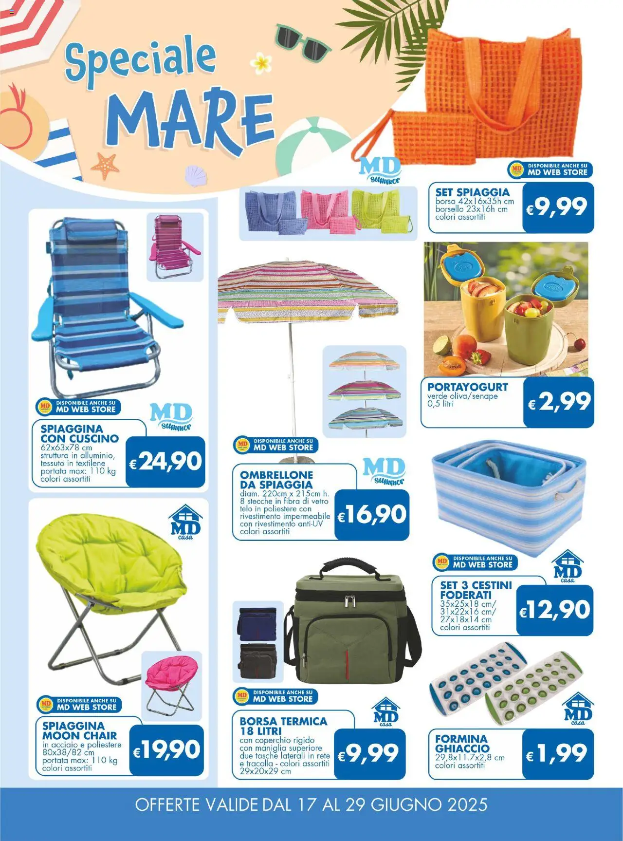 Volantino MD Discount del 17.06.2025 | Pagina: 24 | Prodotti: Yogurt, Ombrellone, Borsa, Cuscino