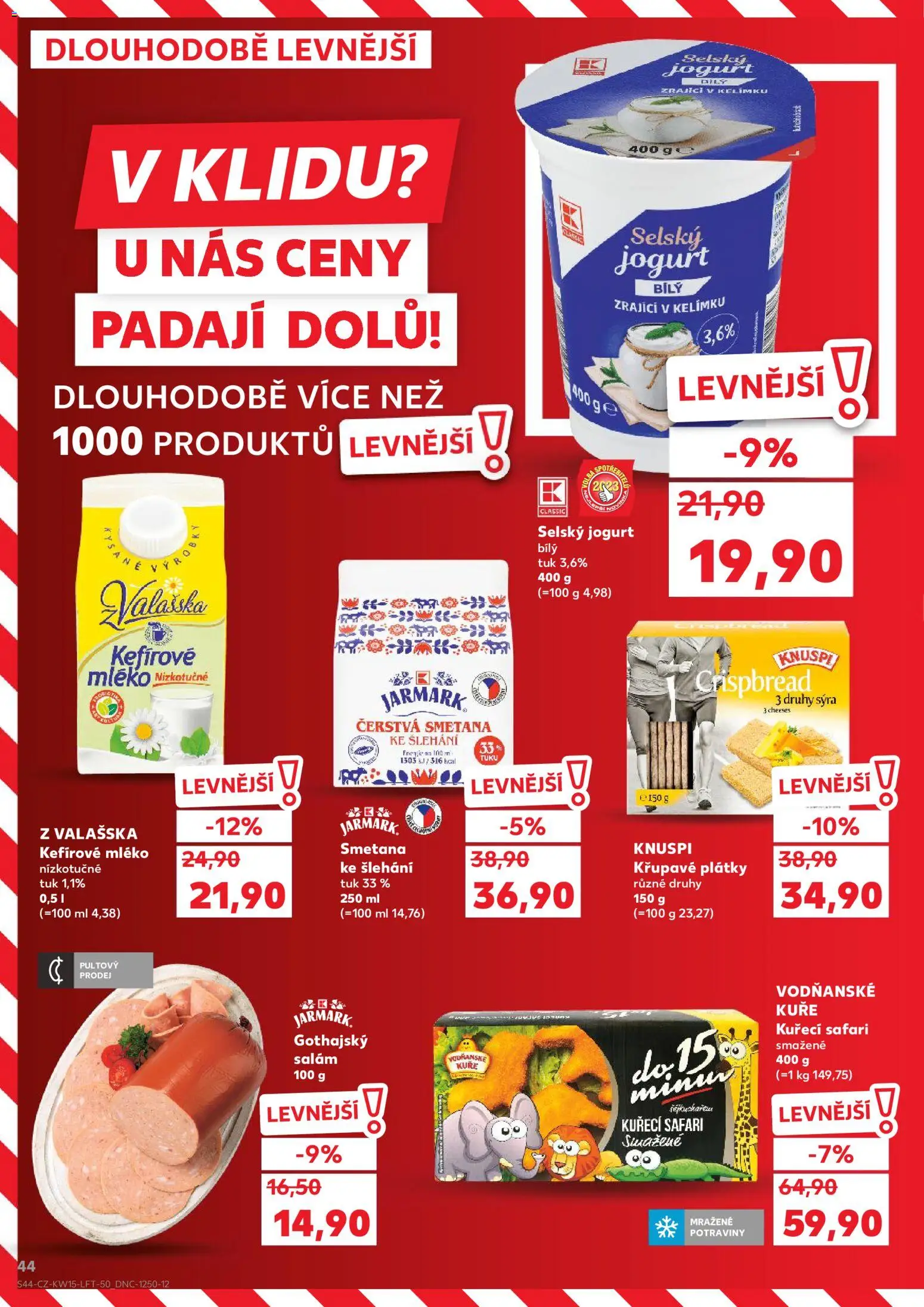 Kaufland leták - Ostrava od 08.04.2026 | Strana: 44 | Produkty: Salám, Smetana, Gothajský salám, Potraviny