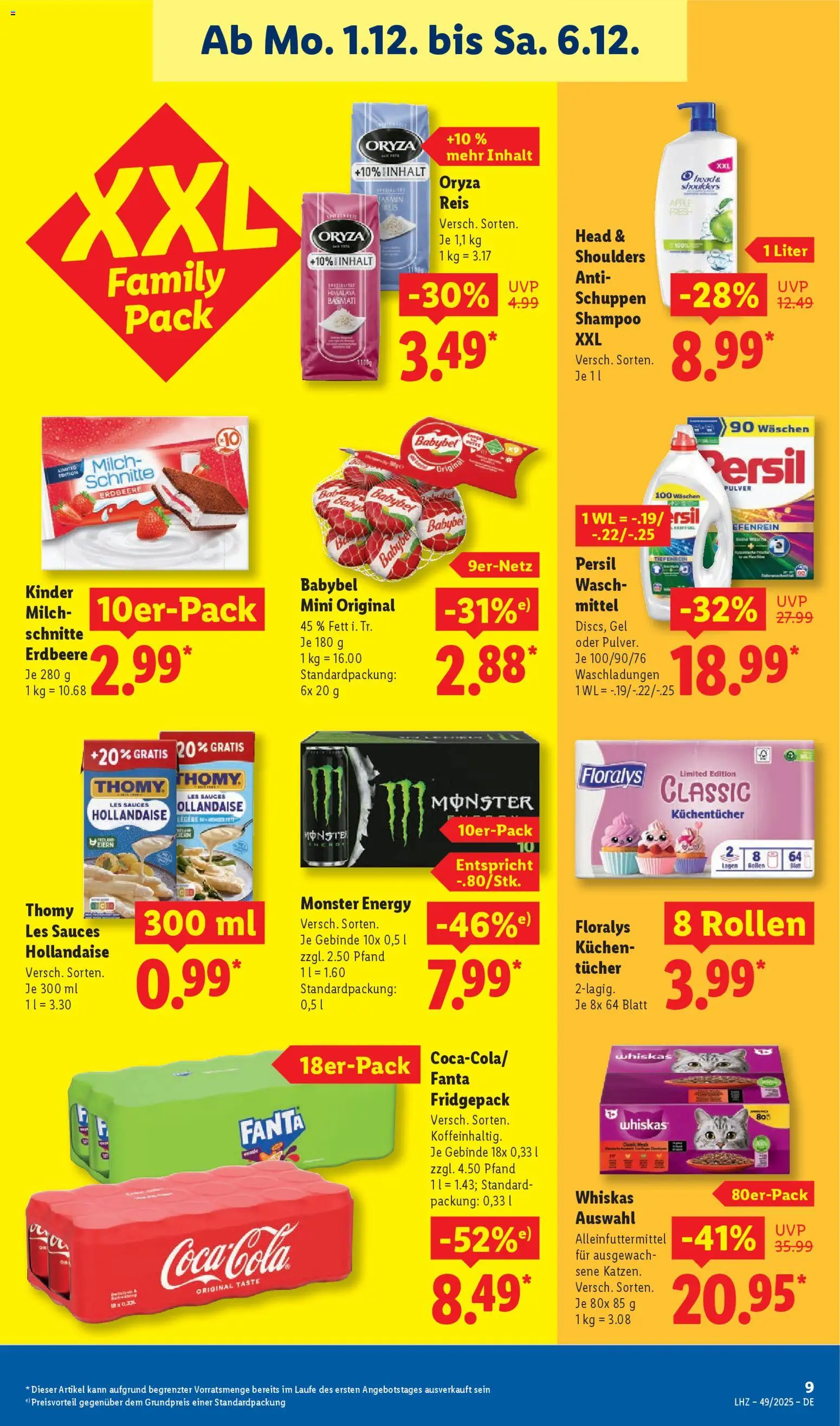 Lidl Prospekt Kornwestheim – gültig ab 01.12.2025 | Seite: 15 | Produkte: Monster, Babybel, Reis, Kuchen