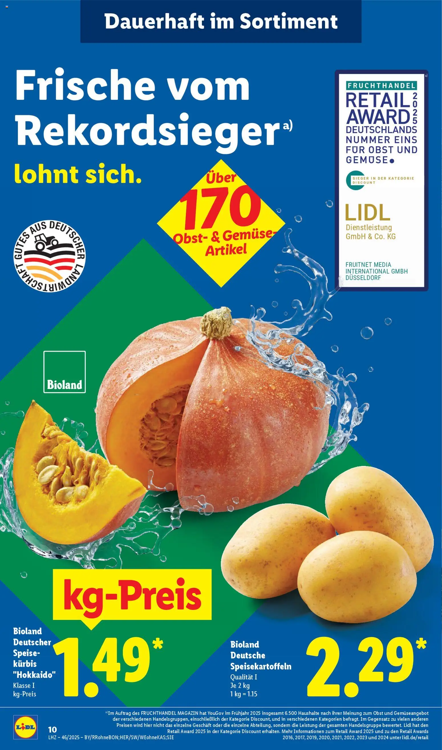 Lidl Prospekt München – gültig ab 10.11.2025 | Seite: 12 | Produkte: Gemüse, Obst, Kürbis
