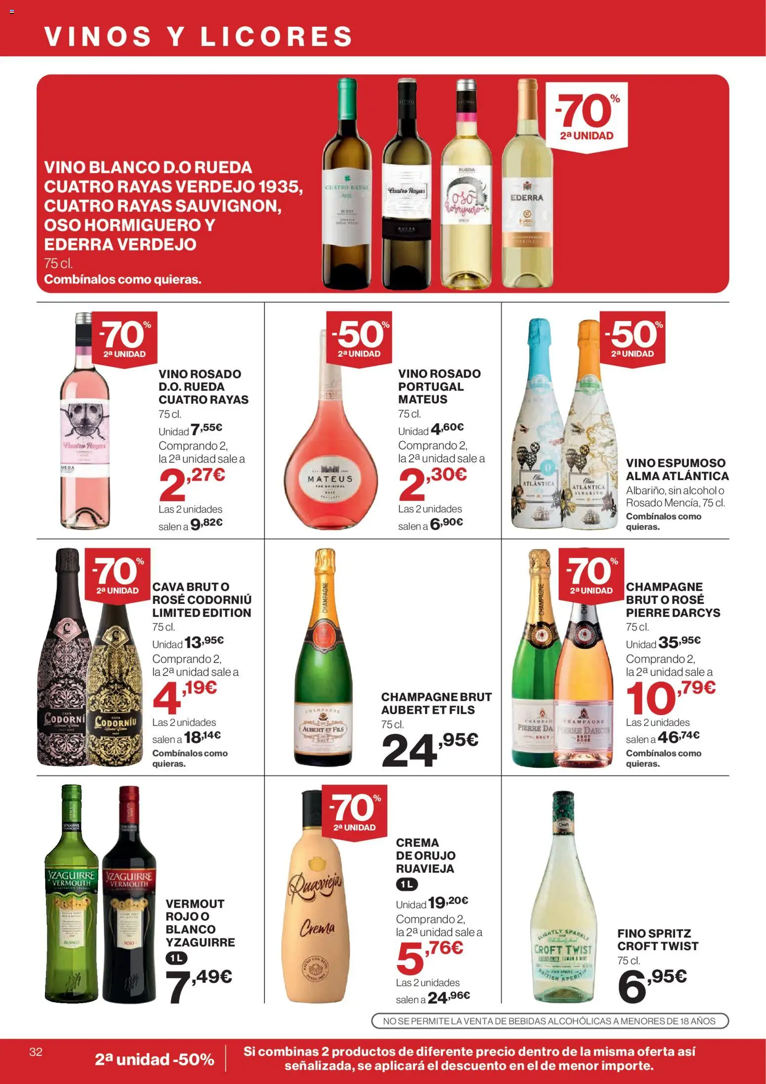 Hipercor catálogo │ válido desde el 25.03.2026 | Página: 32 | Productos: Vino rosado, Vino, Crema