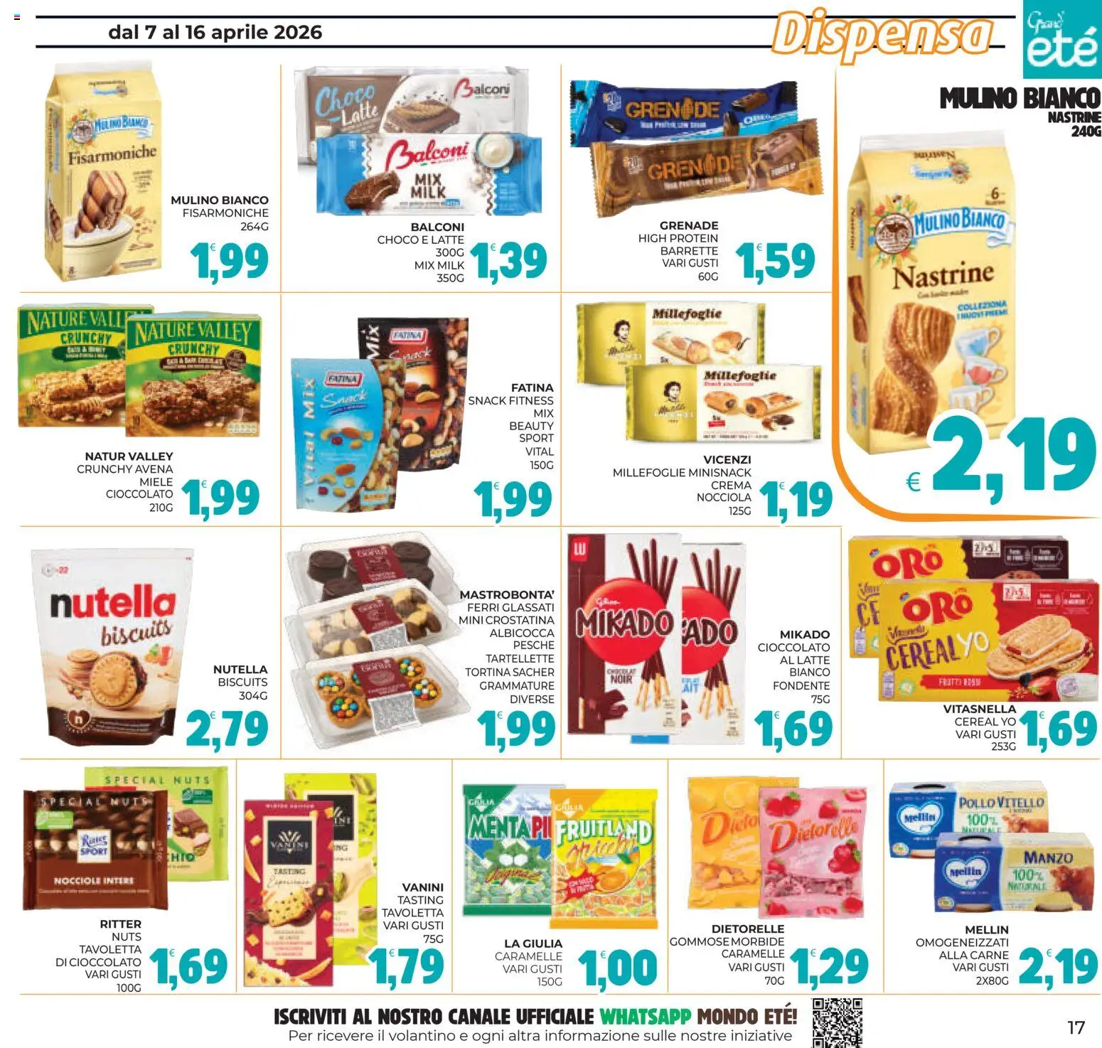 Volantino Eté del 07.04.2026 | Pagina: 17 | Prodotti: Cioccolato, Latte, Nocciole, Miele