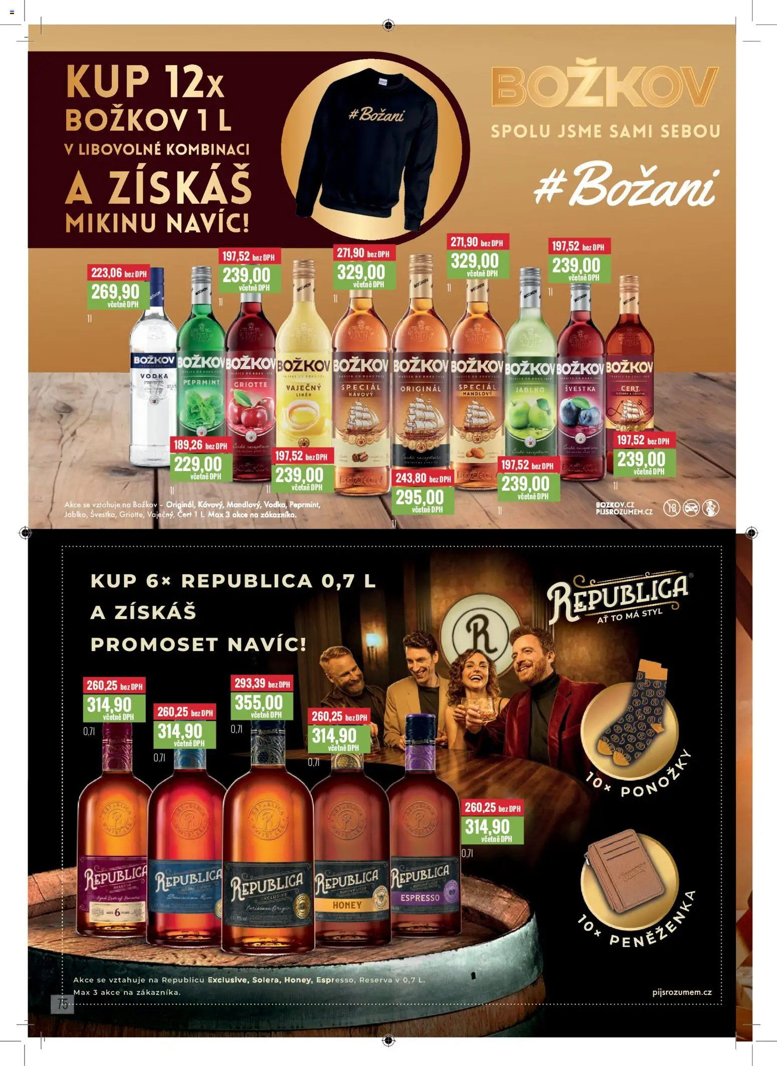 Ratio leták od 01.12.2025 | Strana: 76 | Produkty: Ponožky, Peněženka, Vodka, Republica