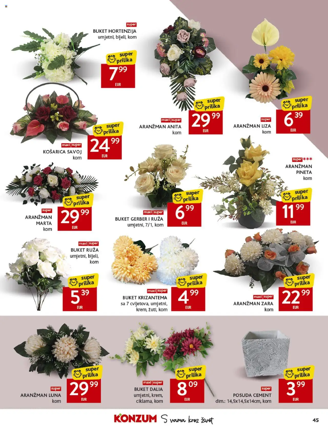 Konzum HR akciós ujság - amely érvényes a következő dátumtól: 08.10.2025 | Oldal: 45 | Termékek: Cement