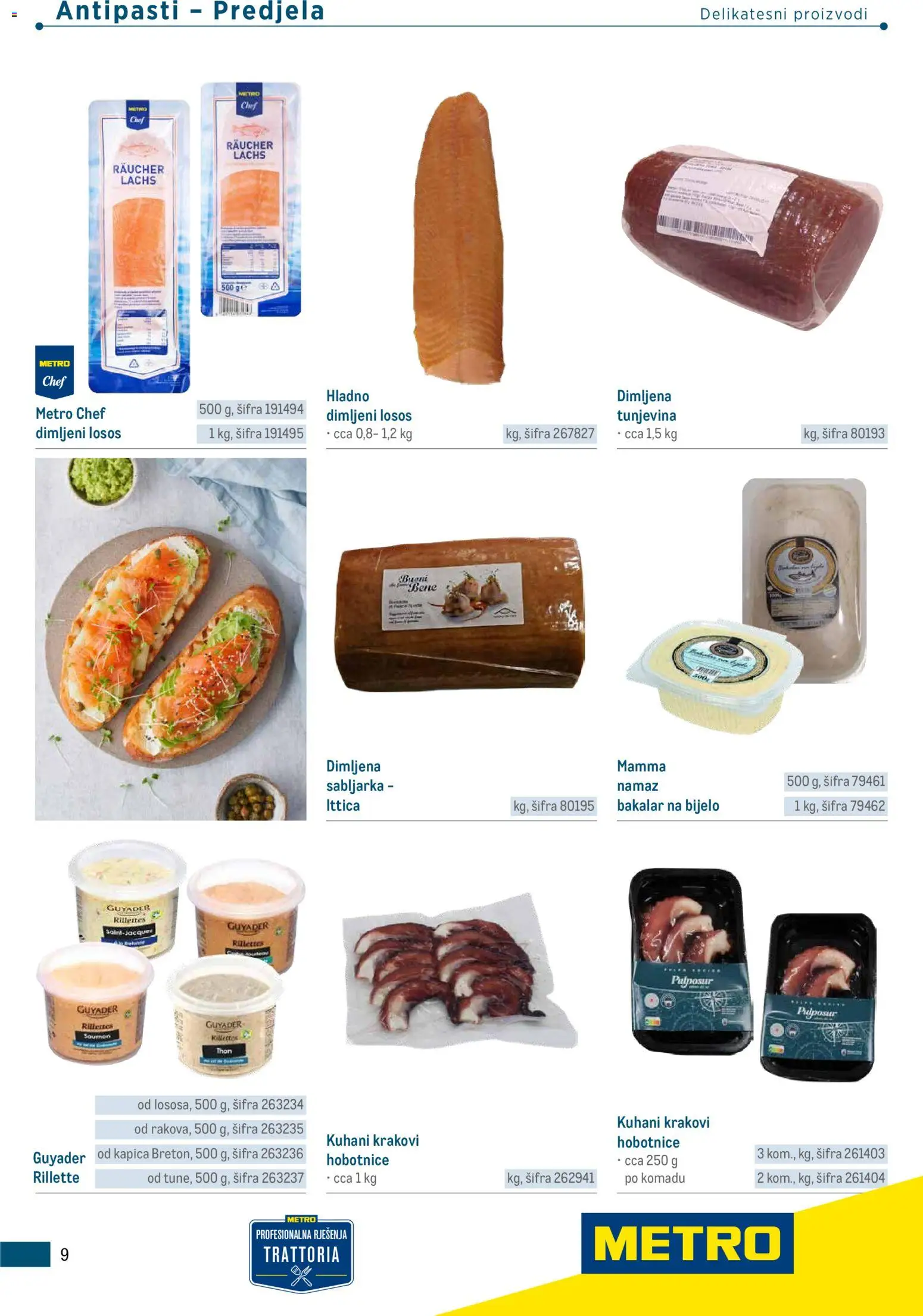 Metro katalog | vrijedi od 05.03.2026 | Stranica: 9 | Proizvodi: Dimljeni losos, Losos, Bakalar, Namaz