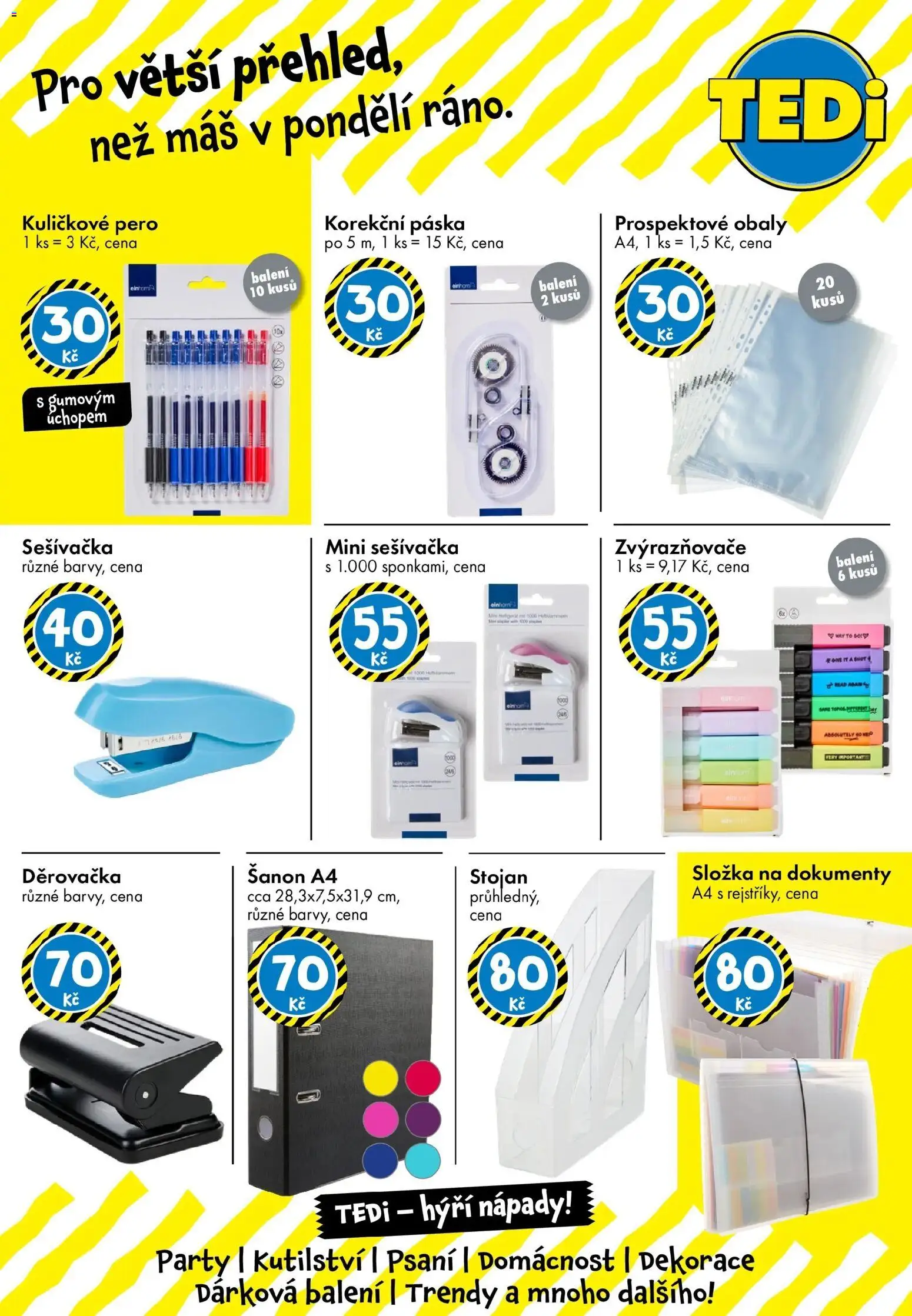 TEDi leták - Praha, Ostrava, Plzeň od 13.02.2026 | Strana: 22 | Produkty: Saně, Pero, Dekorace