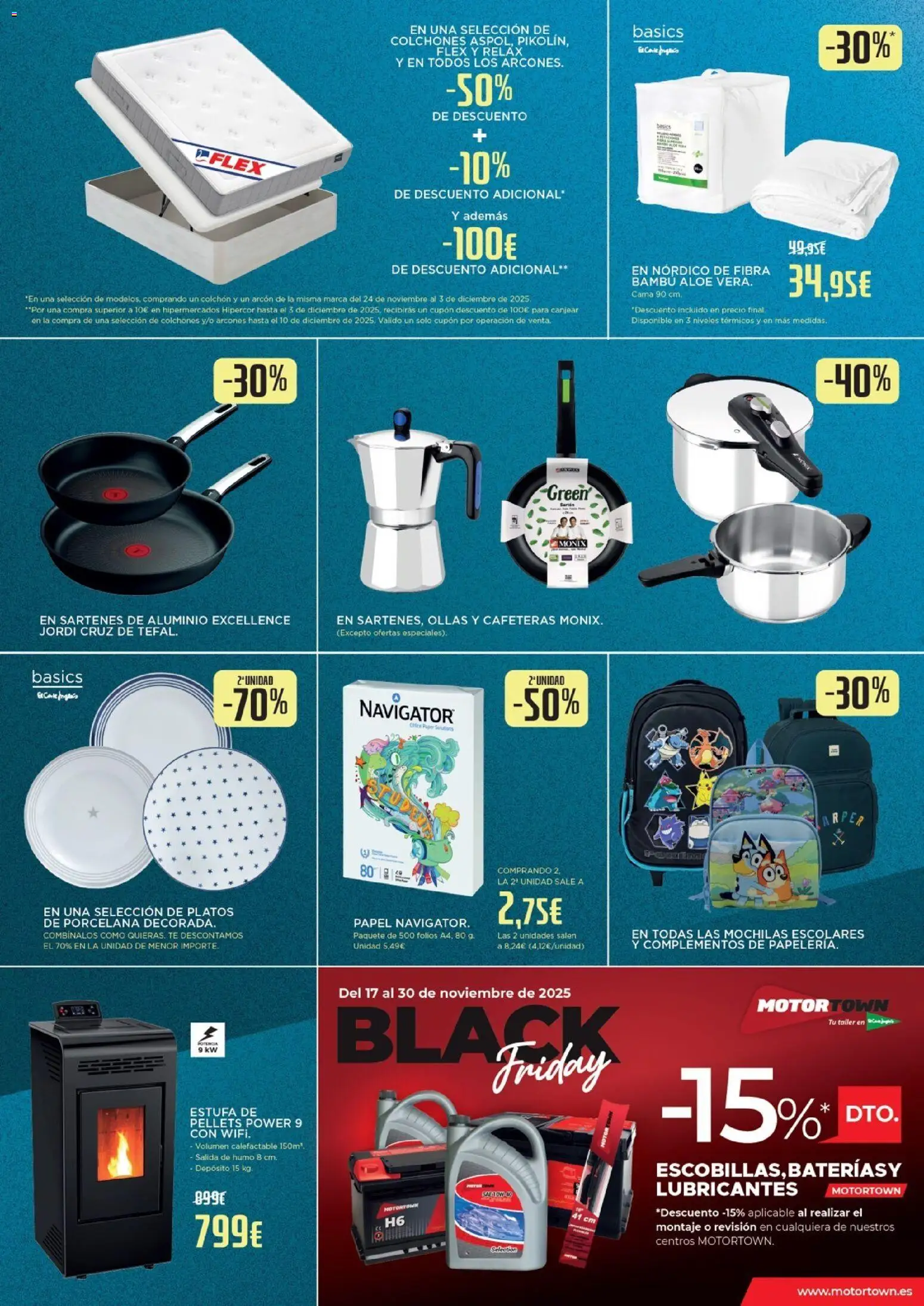 Hipercor - Black Friday │ válido desde el 24.11.2025 | Página: 5 | Productos: Té, Colchon, Cama