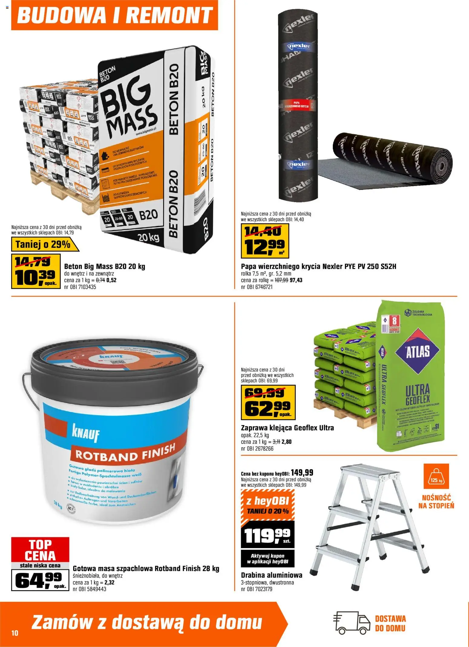 OBI gazetka od 11.03.2026 | Strona: 10 | Produkty: Drabina, Finish