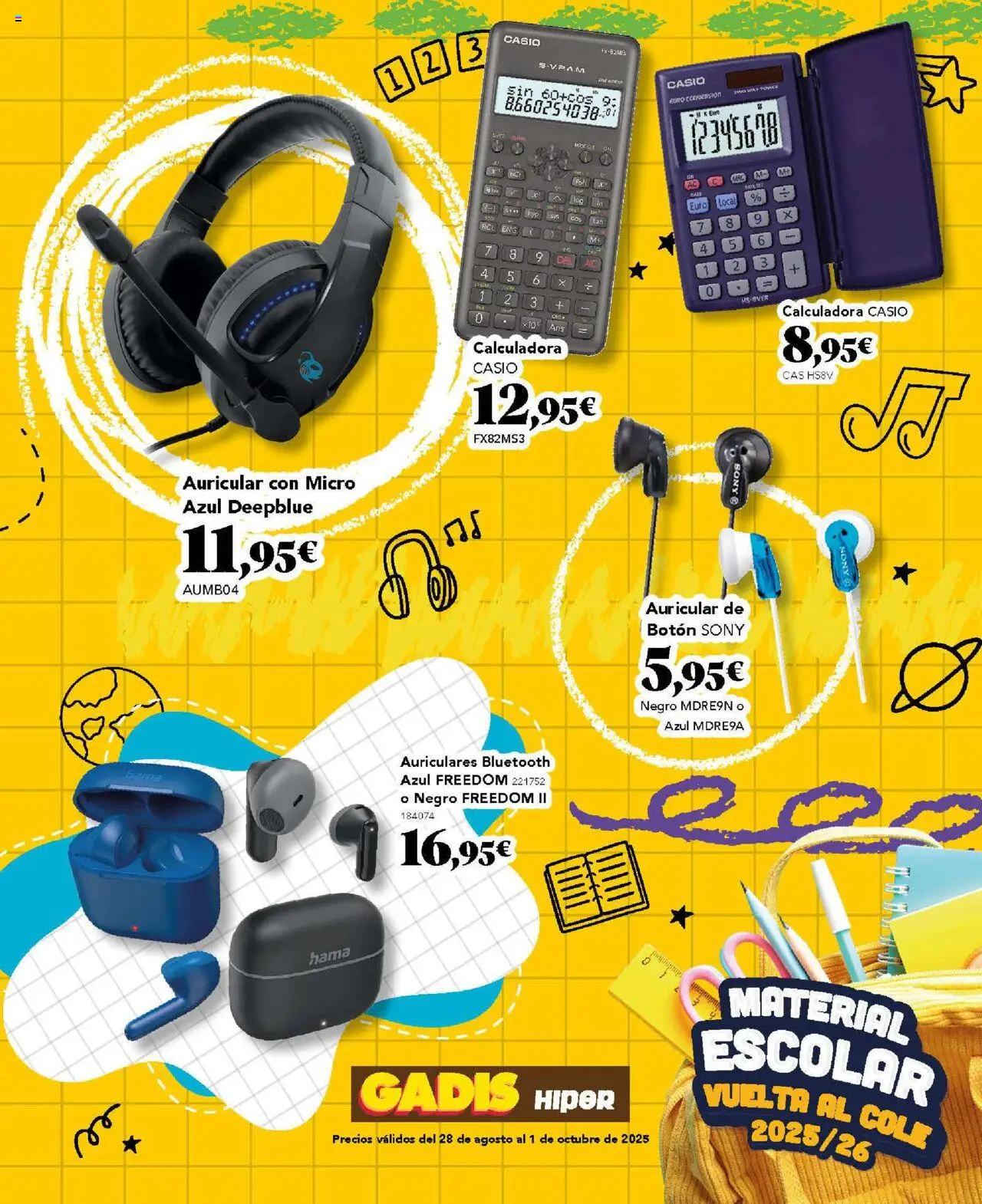 Gadis folleto │ válido desde el 28.08.2025 | Página: 9 | Productos: Auriculares, Calculadora