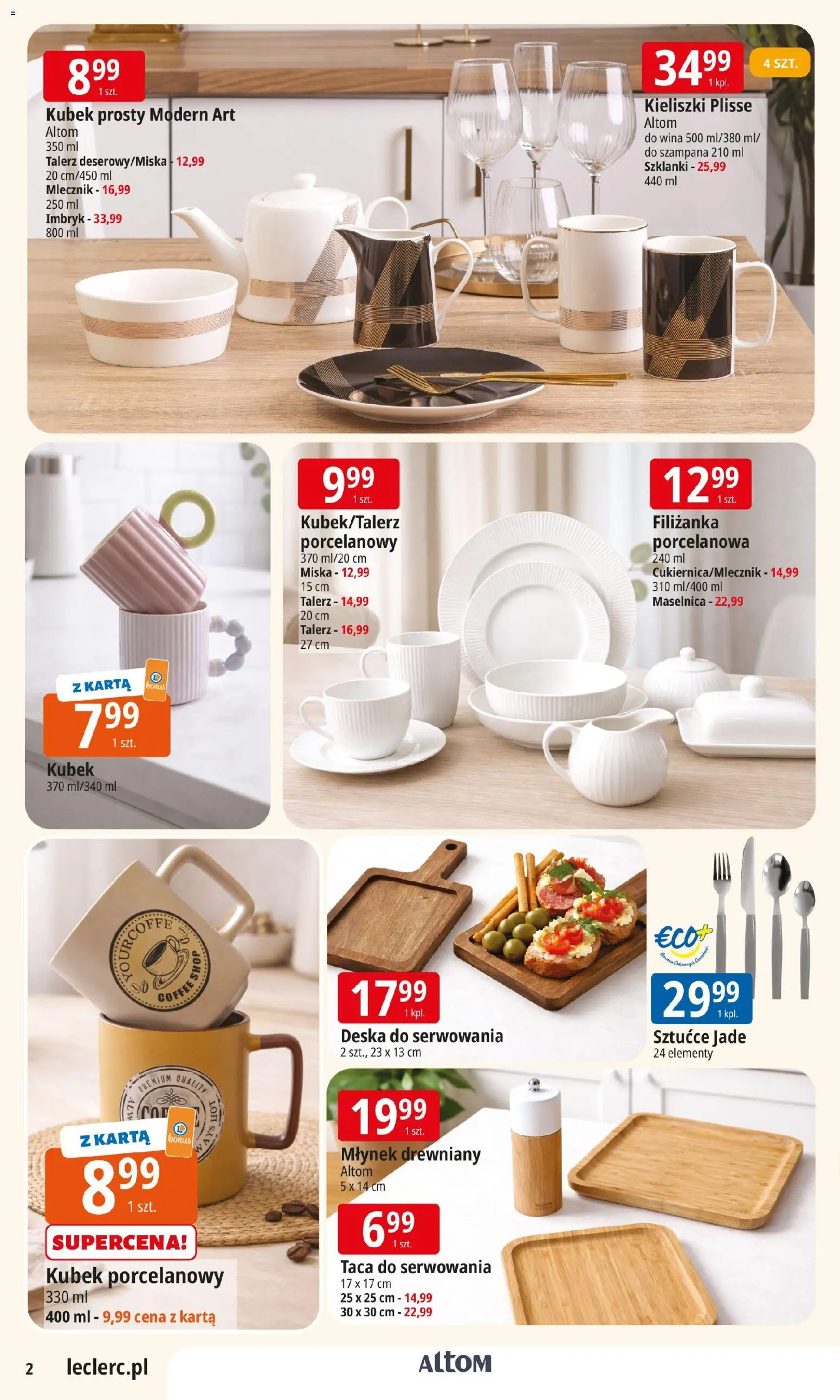 E.Leclerc Gazetka od 27.01.2026 | Strona: 2 | Produkty: Karta, Młynek, Sztućce, Szklanki