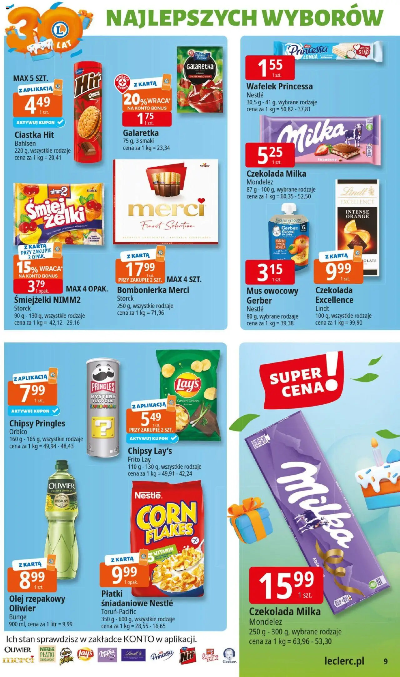 E.Leclerc Gazetka - Kłodzko od 10.06.2025 | Strona: 9 | Produkty: Bombonierka, Merci, Chipsy pringles, Żelki