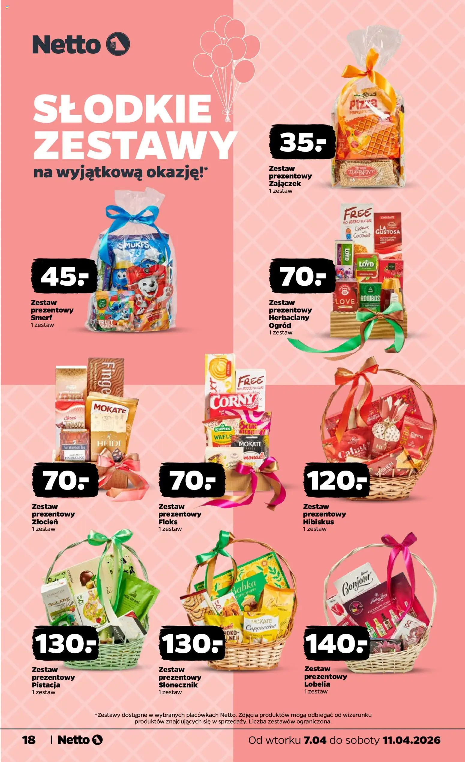 Netto gazetka od wtorku spożywcza od 07.04.2026 | Strona: 18 | Produkty: Wafle, Cappuccino, Babka, Pizza