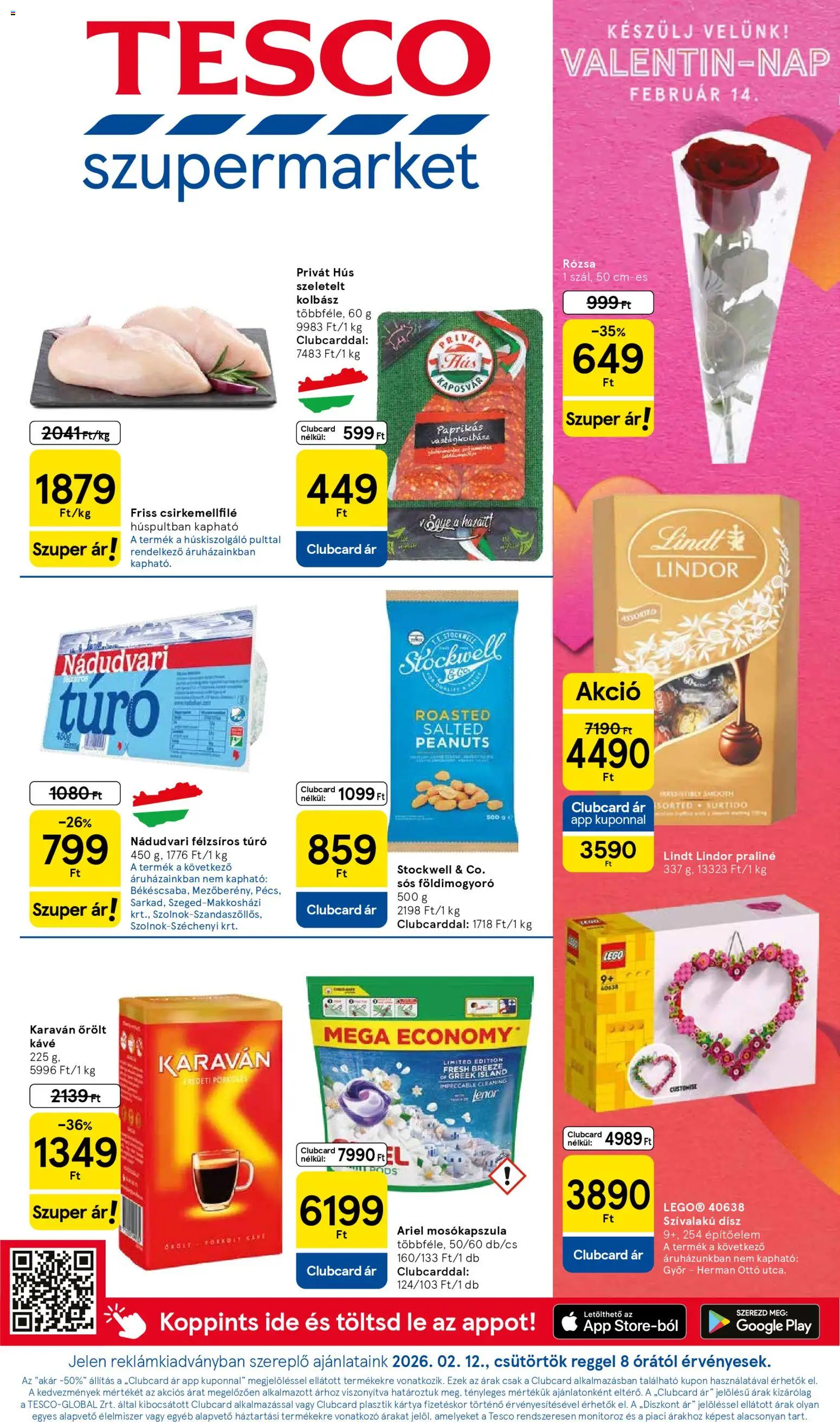 Tesco akciós ujság - amely érvényes a következő dátumtól: 12.02.2026 | Oldal: 1