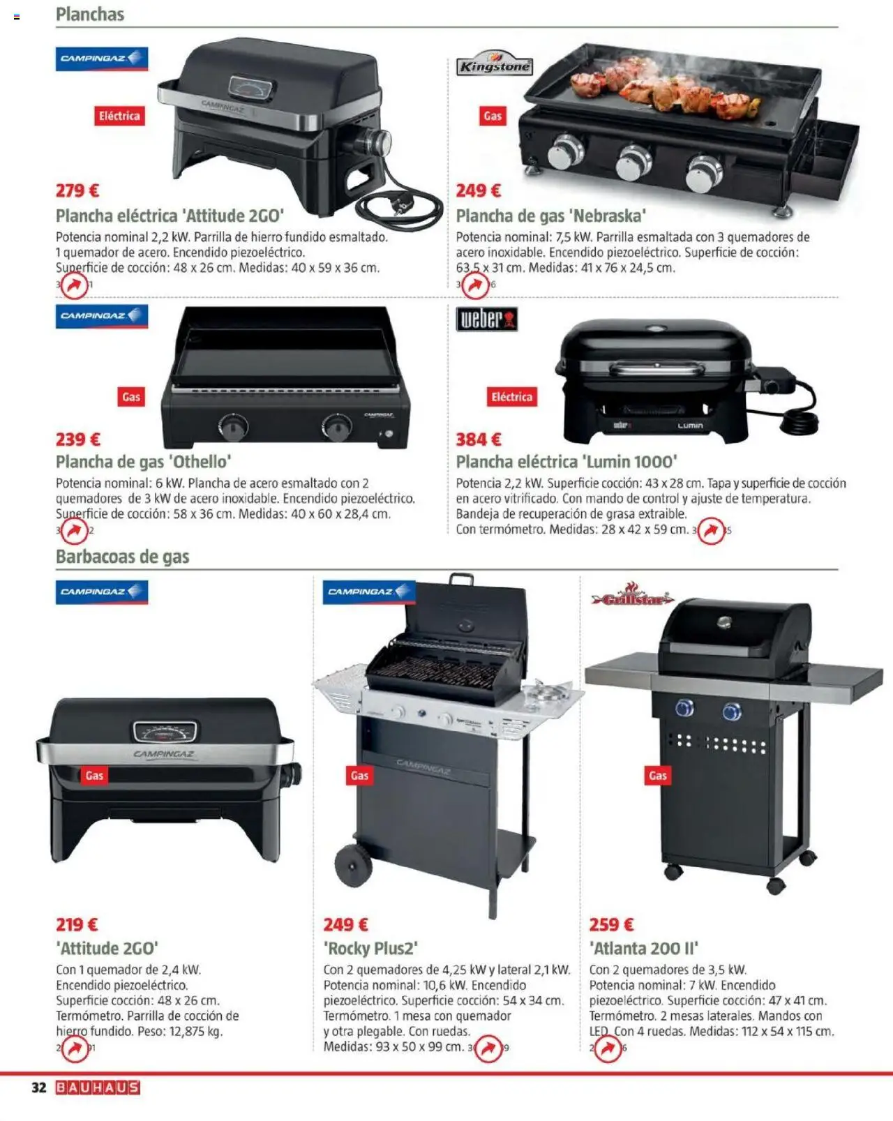 Bauhaus - Camping │ válido desde el 19.05.2025 | Página: 32 | Productos: Quemador, Parrilla, Bandeja, Mesa