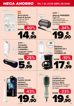 Vista previa Carrefour Mega Ahorro válido desde el 07.04.2026 | Página: 5 | Productos: Cable, Micrófono, USB, Batidora
