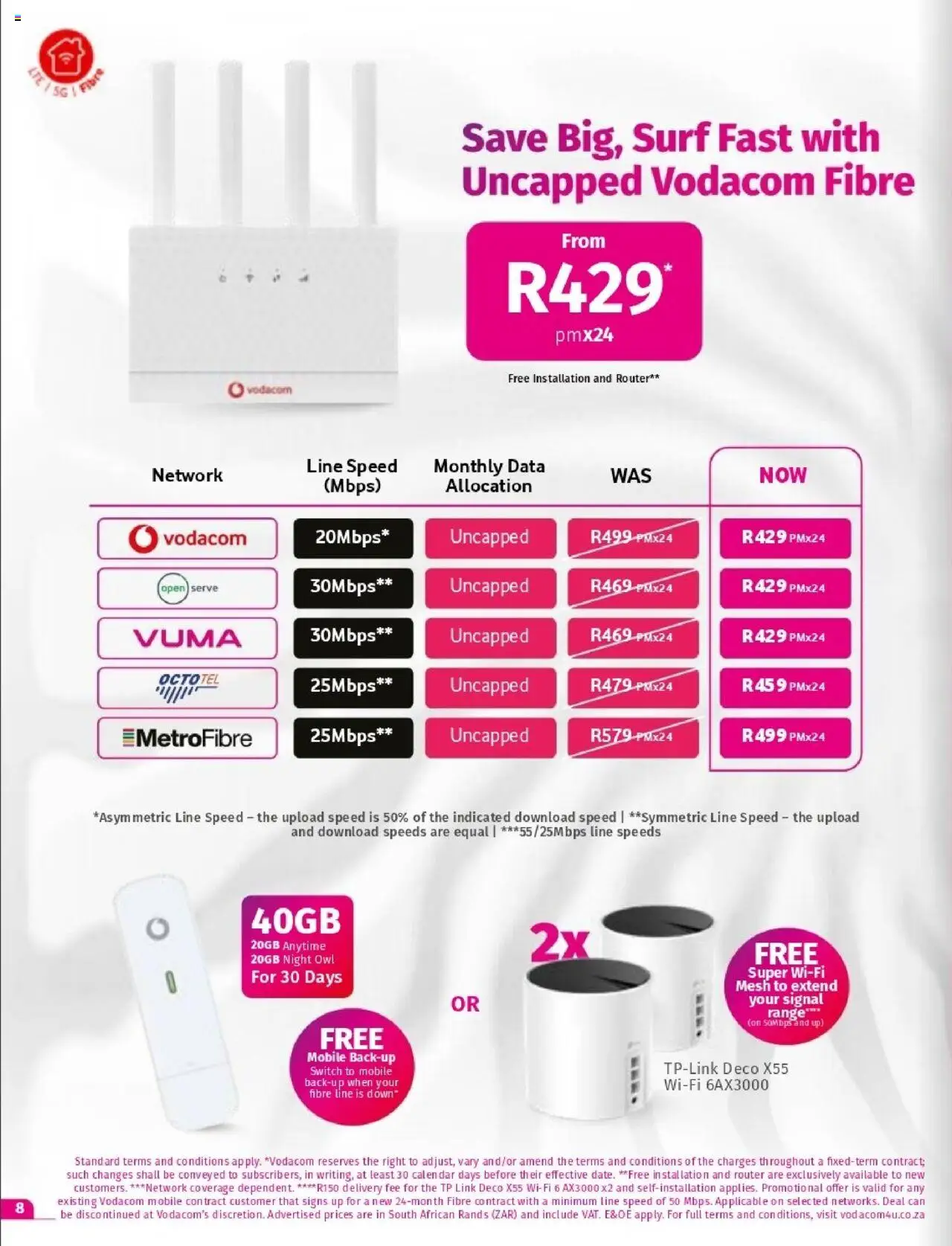 New Vodacom catalogue – valid from 07.10.2025 | Page: 8 | Products: Data, Router, Switch