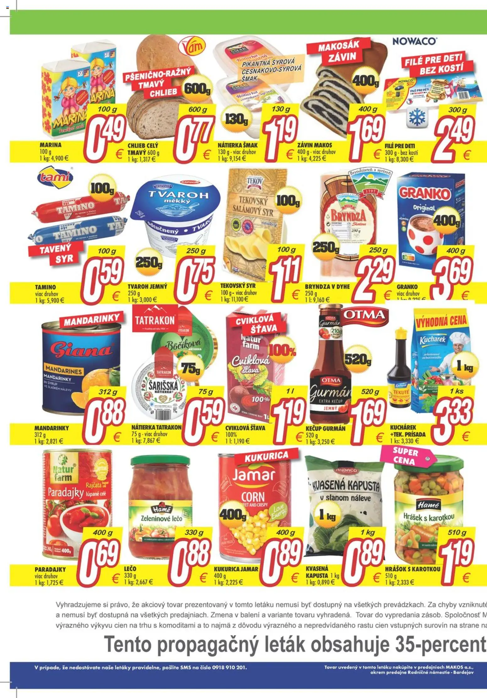 Nové Makos akcie – leták je platný od 10.11.2025 | Strana: 3 | Produkty: Syr, Bryndza, Kečup, Kukurica