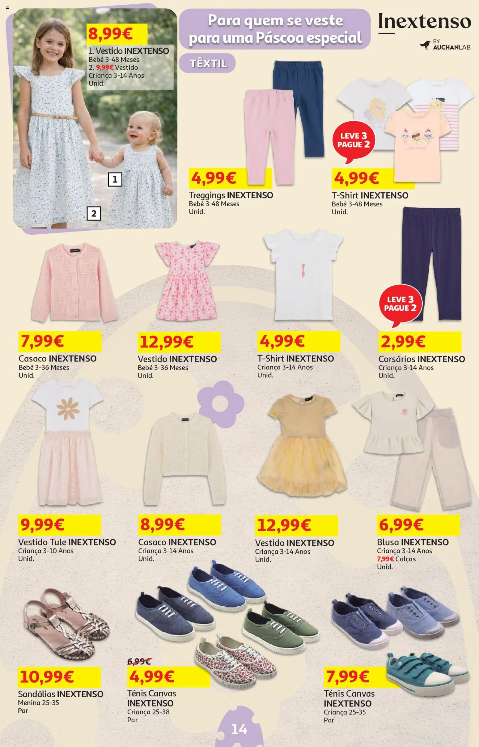 Auchan - Páscoa │ válido de 13.03.2026 | Página: 14 | Produtos: Vestido, Casaco, Calças, Blusa