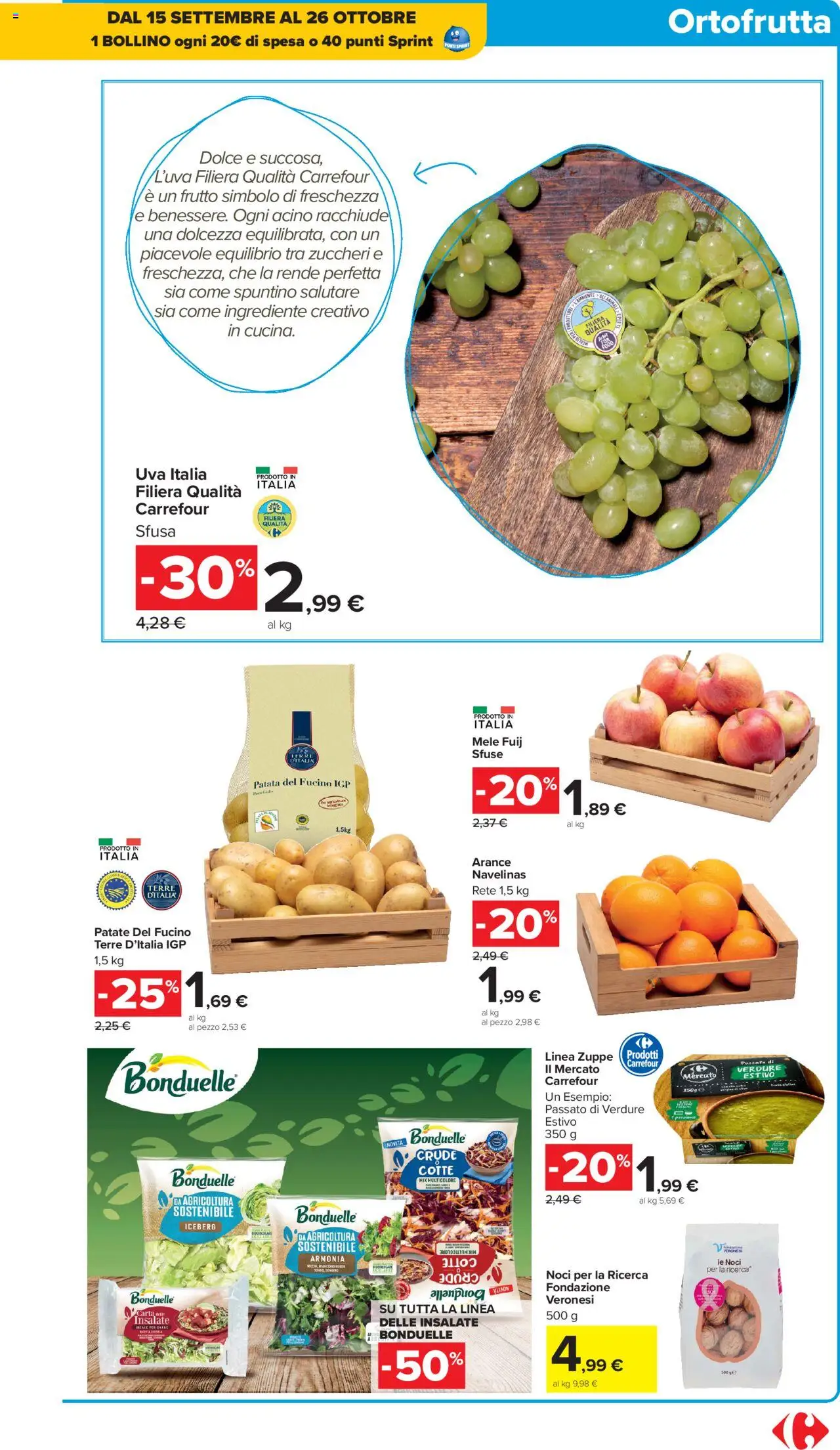 Volantino Carrefour del 10.10.2025 | Pagina: 7 | Prodotti: Arance, Patate, Verdure, Noci