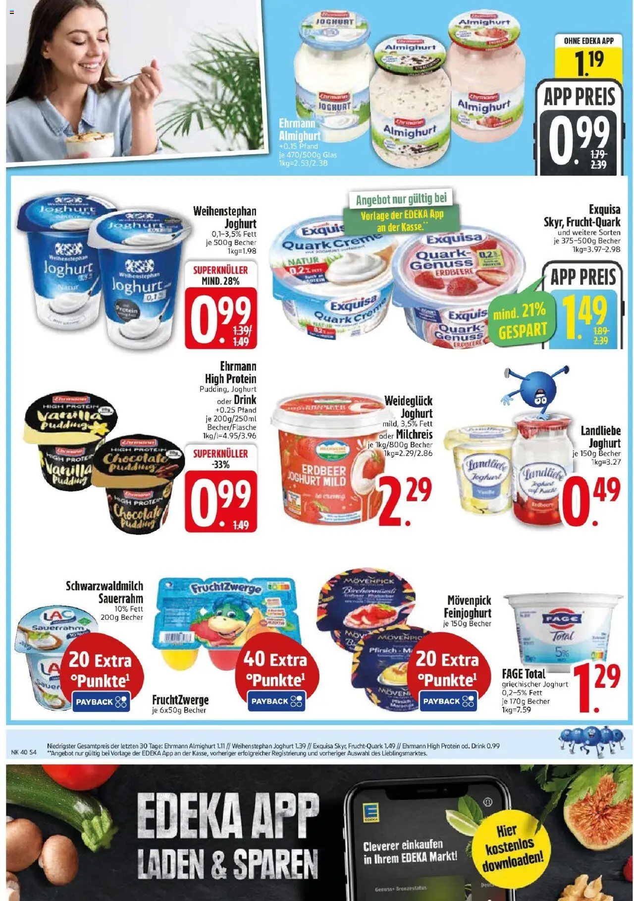 Edeka prospekt Vilgertshofen-Issing	 – gültig ab 28.09.2025 | Seite: 4 | Produkte: Ehrmann almighurt, Fruchtzwerge, Pudding, Sauerrahm