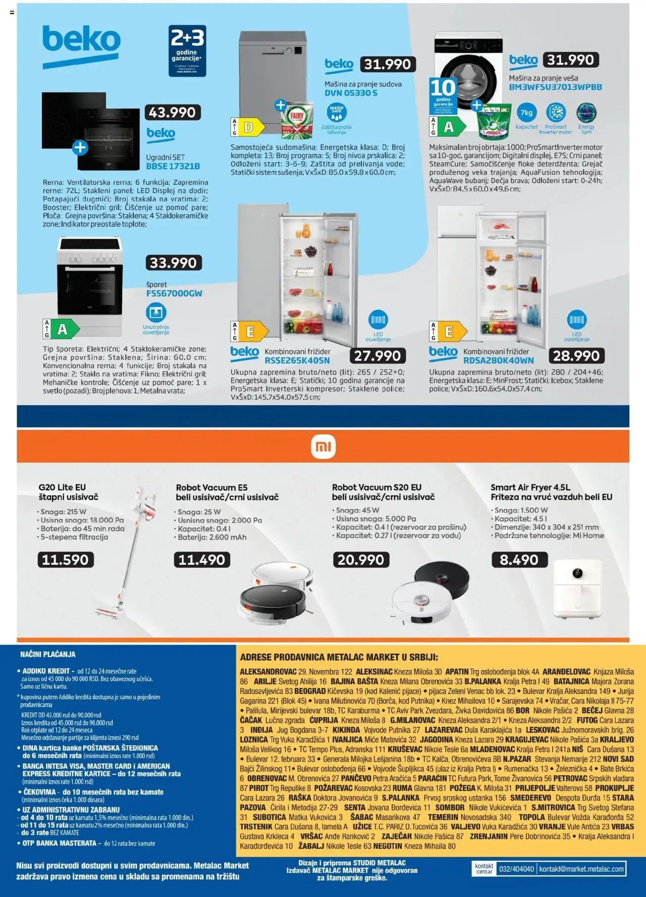 Metalac Market katalog - važi od 01.08.2025 | Strana: 8 | Proizvode: Baterija, Mašina za pranje veša, Frižider, Šporet