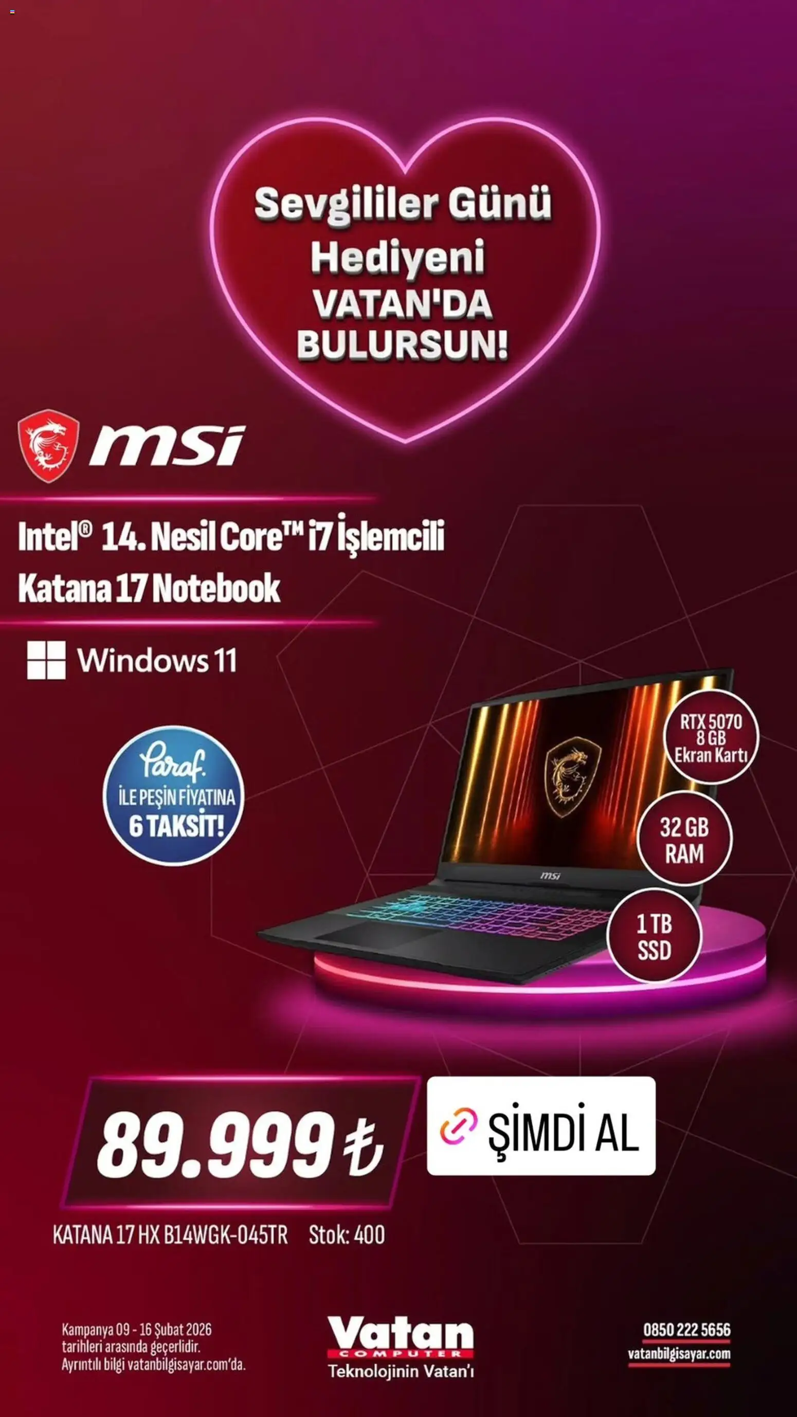 Vatan Bilgisayar İndirim - 09.02.2026 tarihinden itibaren geçerlidir | Sayfa: 2