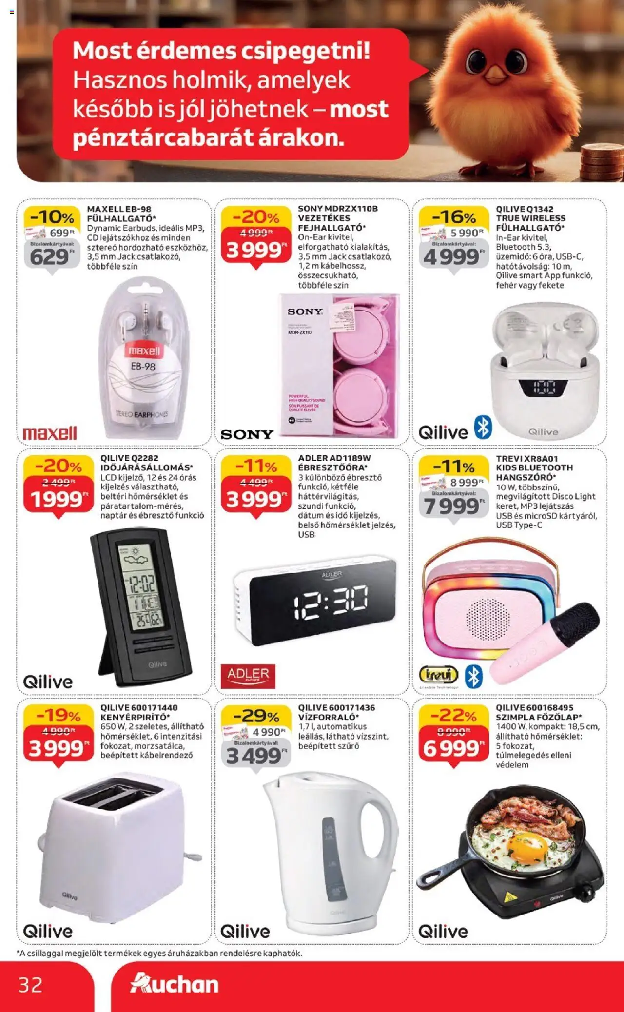 Auchan akciós ujság - amely érvényes a következő dátumtól: 18.09.2025 | Oldal: 32 | Termékek: MP3, USB